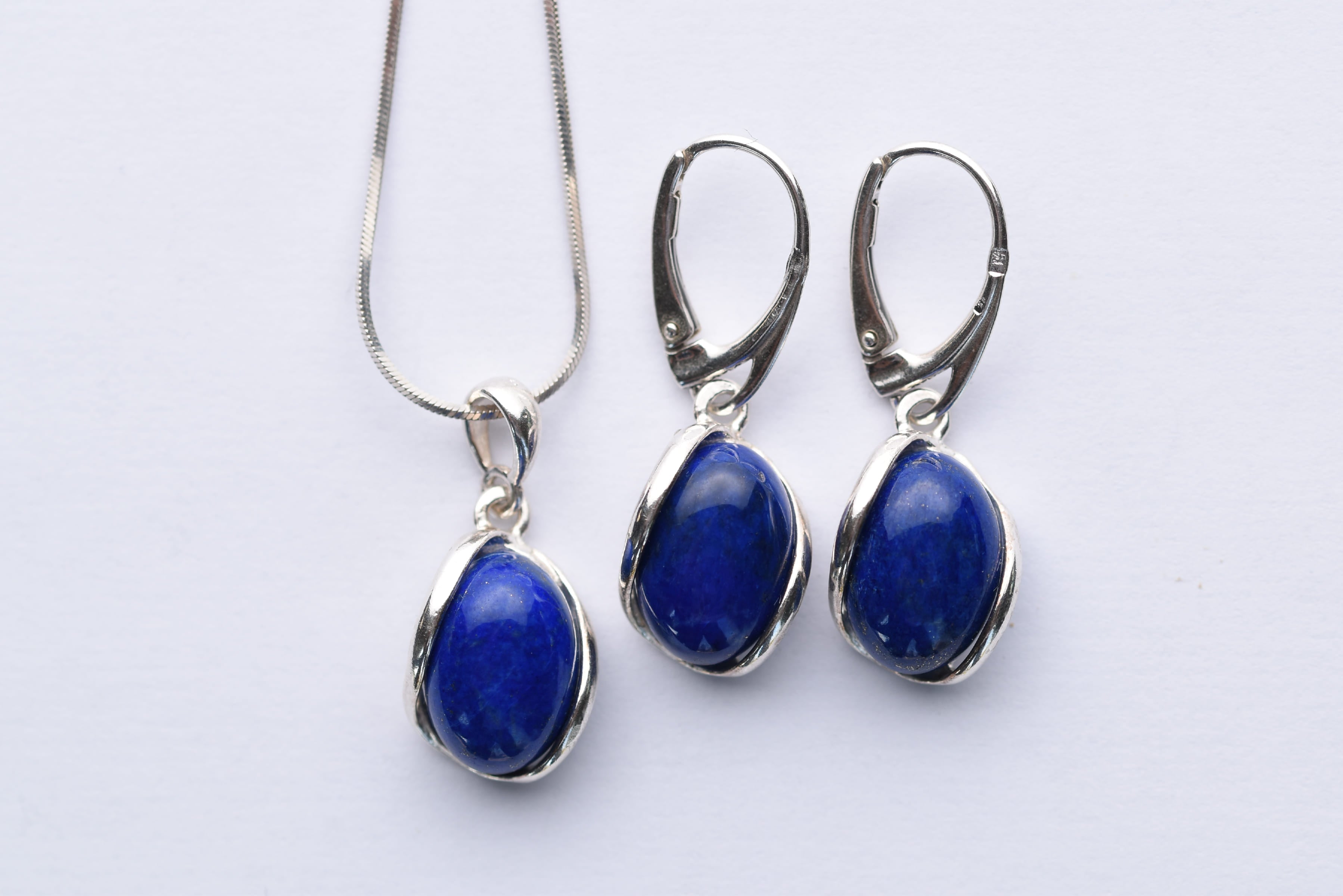 Lápisz lazuli köves ékszer szett ezüst foglaltban