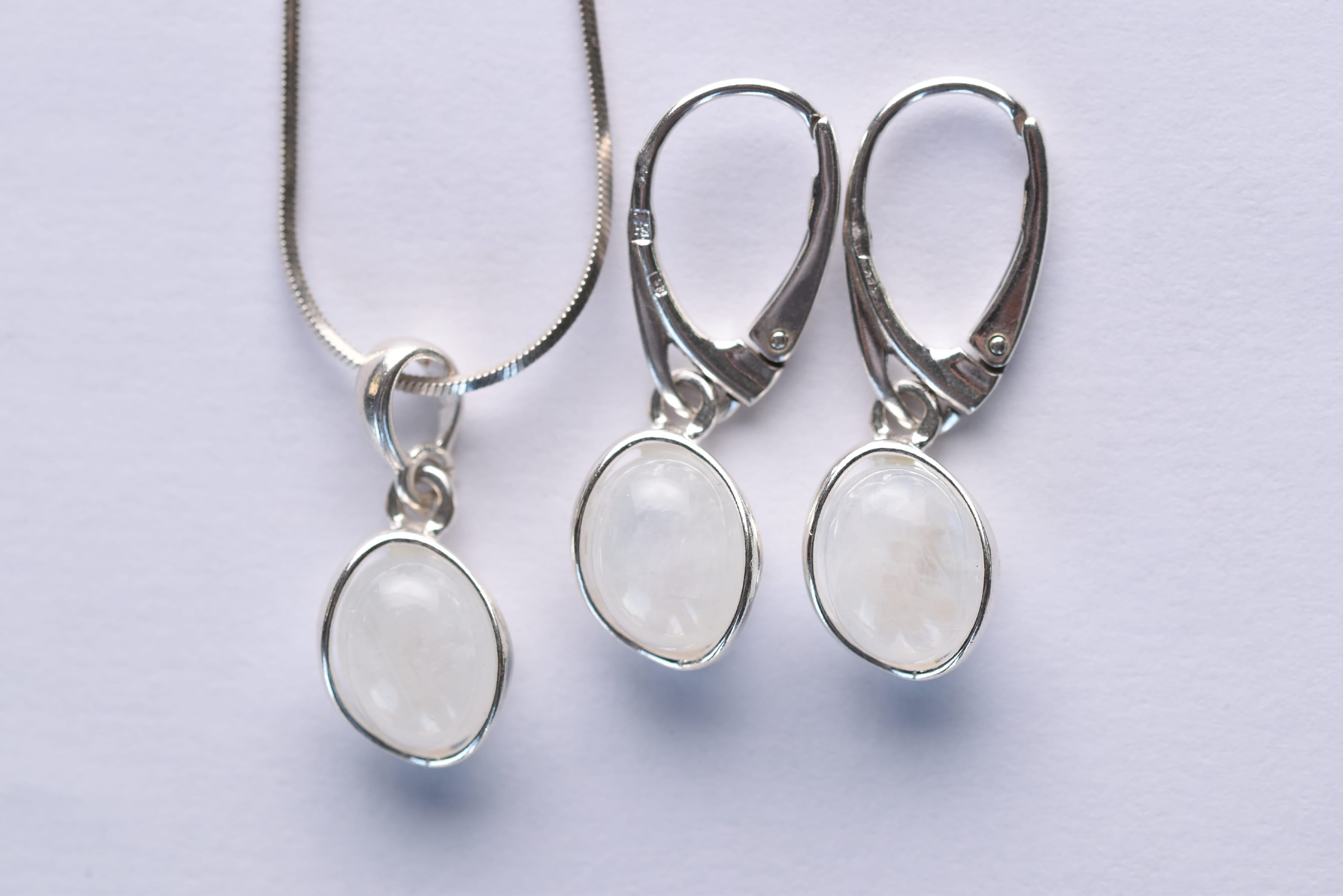 Holdkő ékszer szett ezüst foglalatban