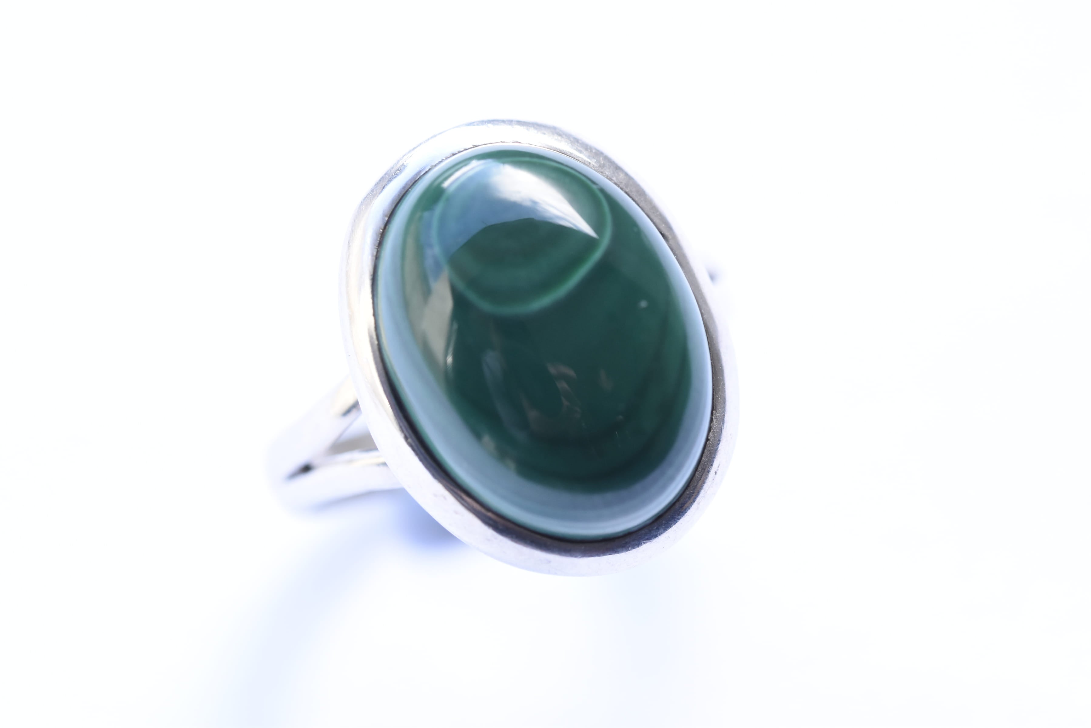 Malachit köves gyűrű ezüst foglalatban