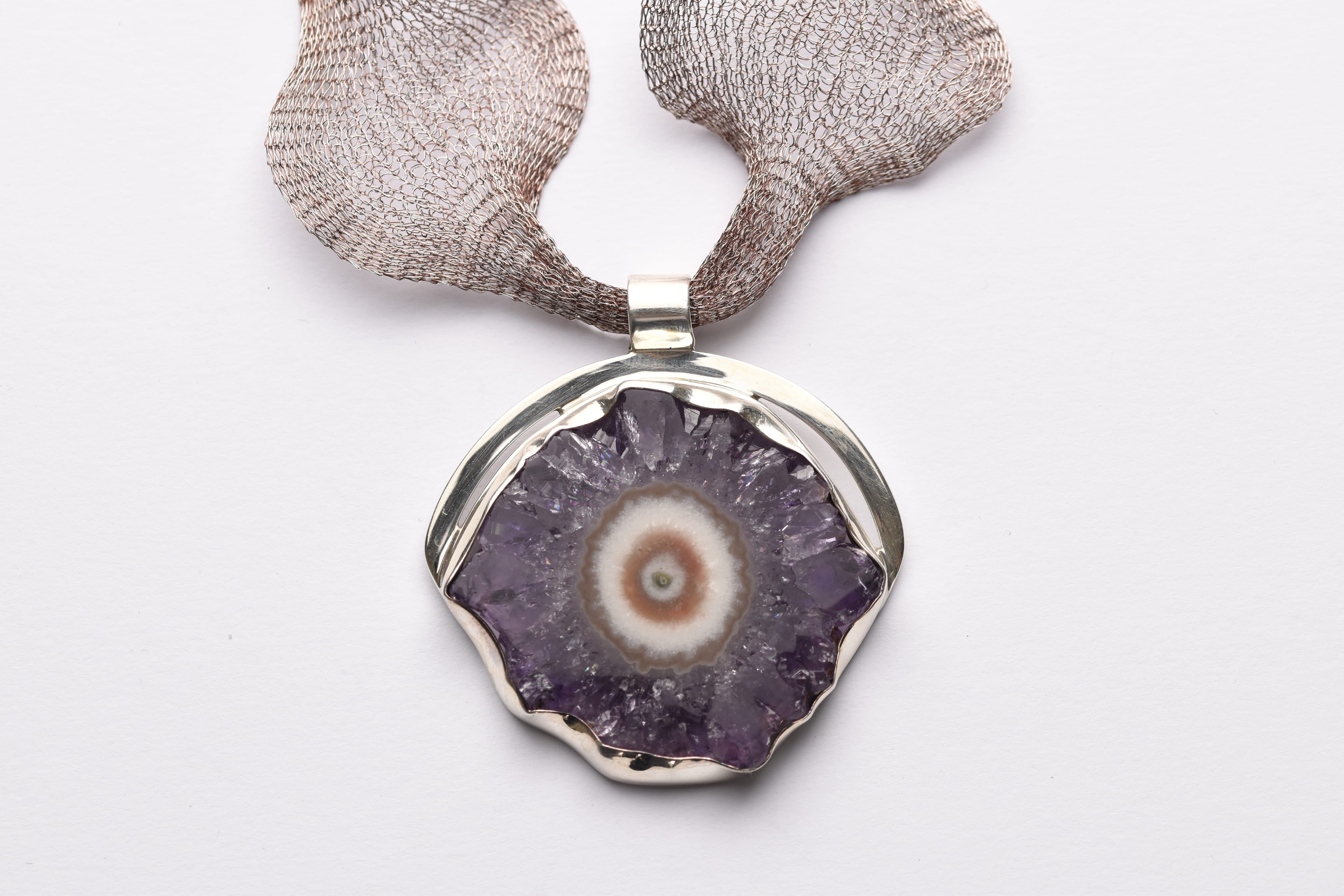 Csillag ametiszt medál ezüst foglalatban