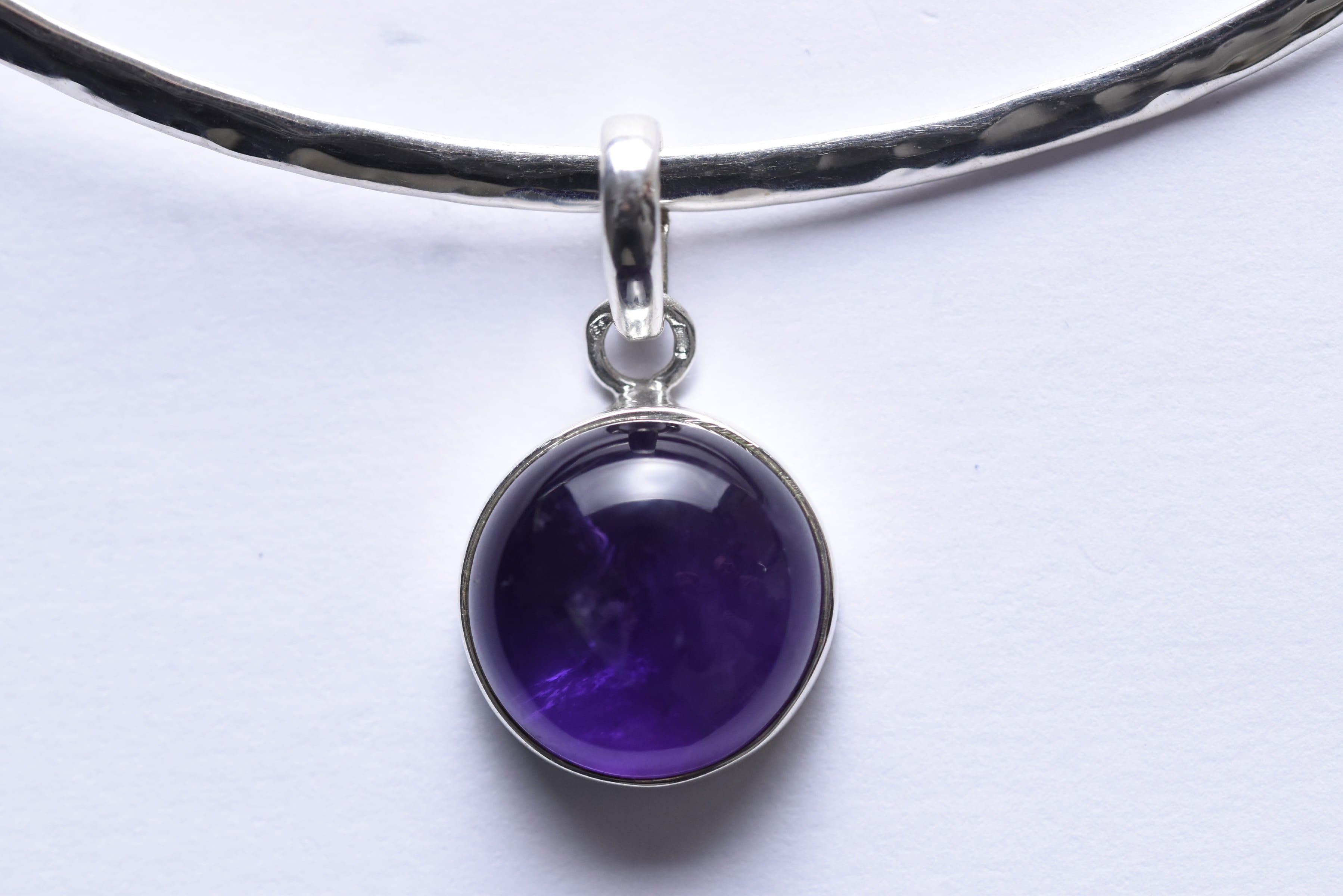 Ametiszt medál ezüst foglalatban