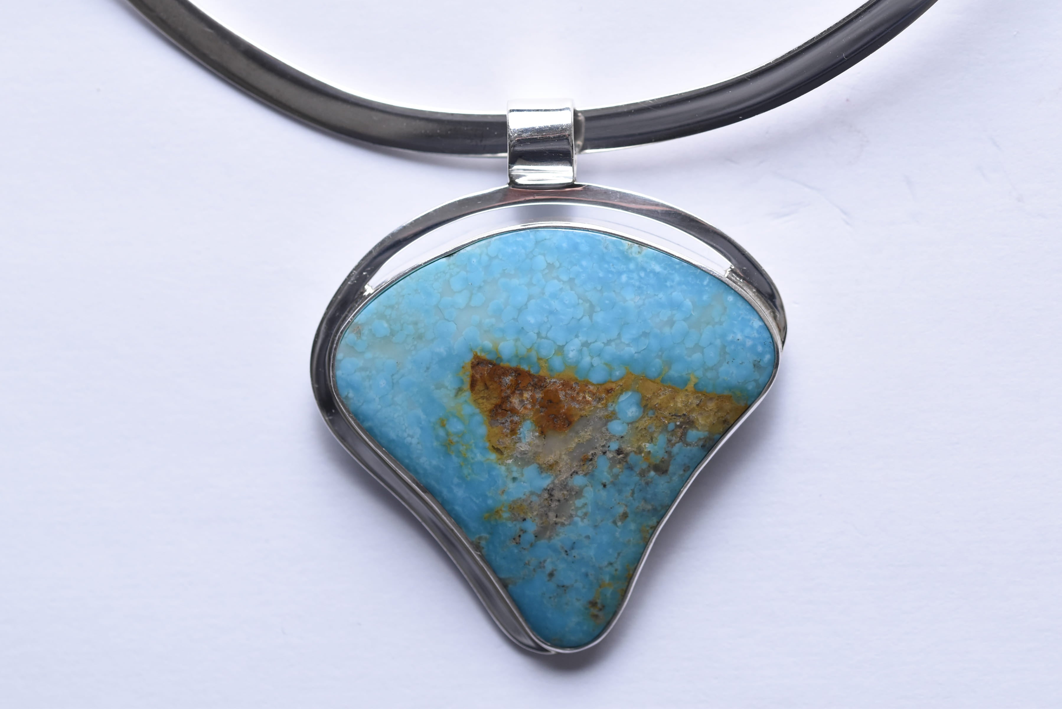 Türkiz medál ezüst foglalatban