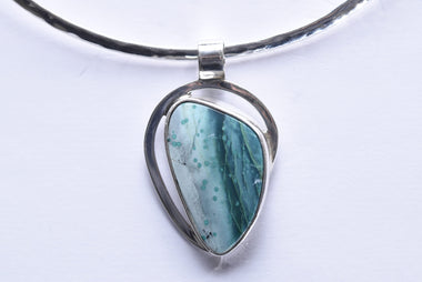 Türkiz medál ezüst foglalatban