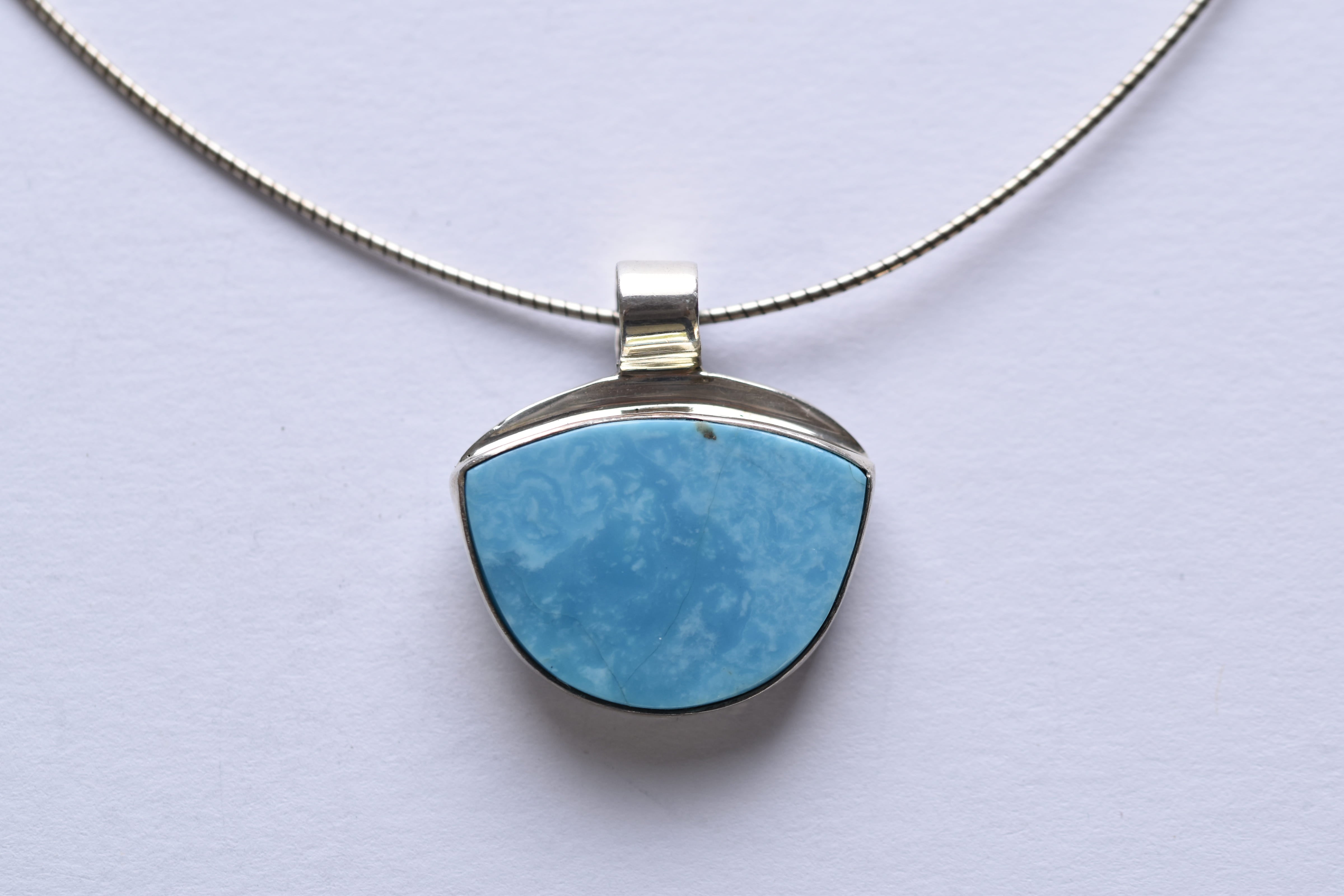 Türkiz medál ezüst foglalatban