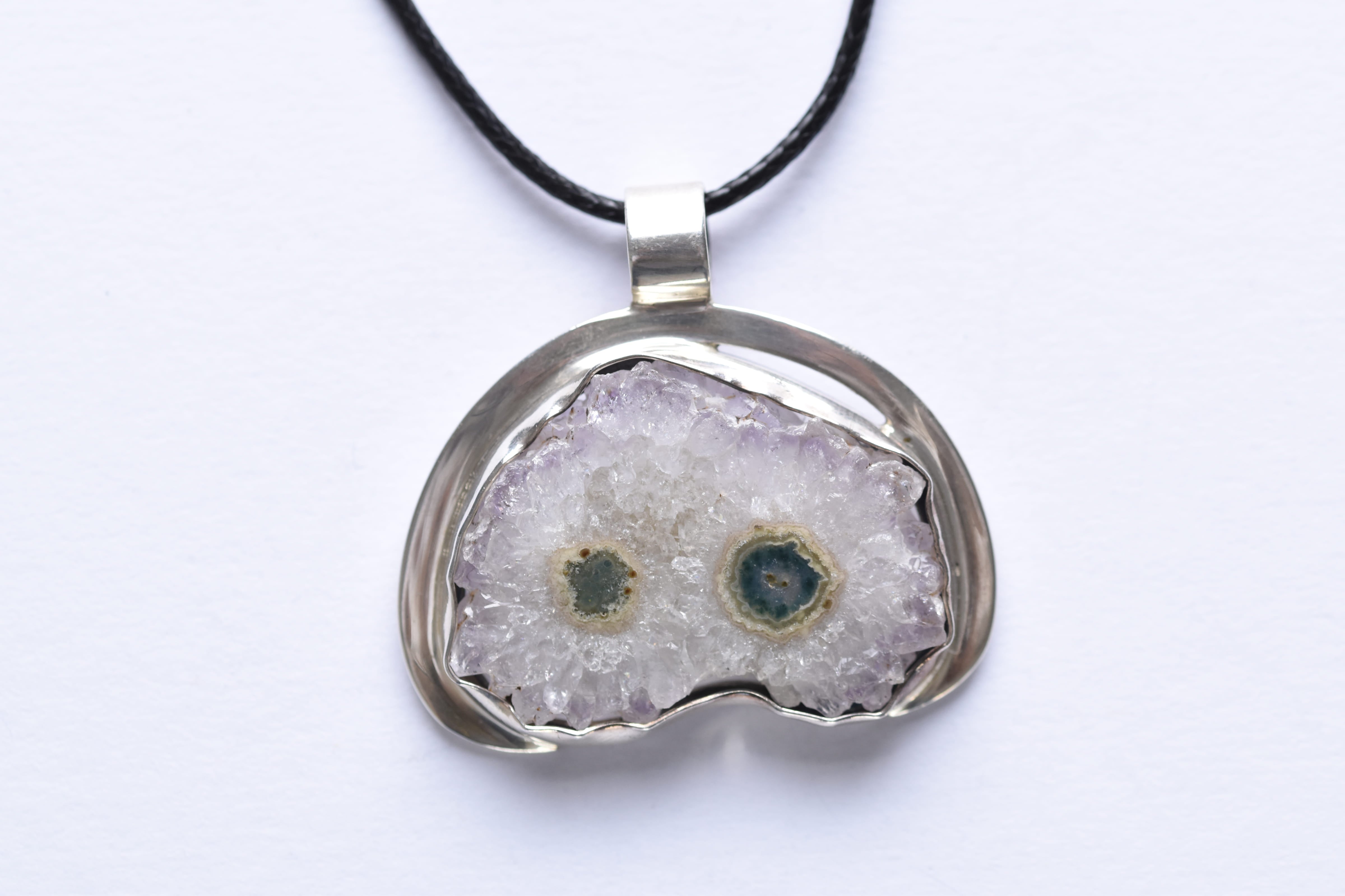 Csillag ametiszt medál ezüst foglalatban