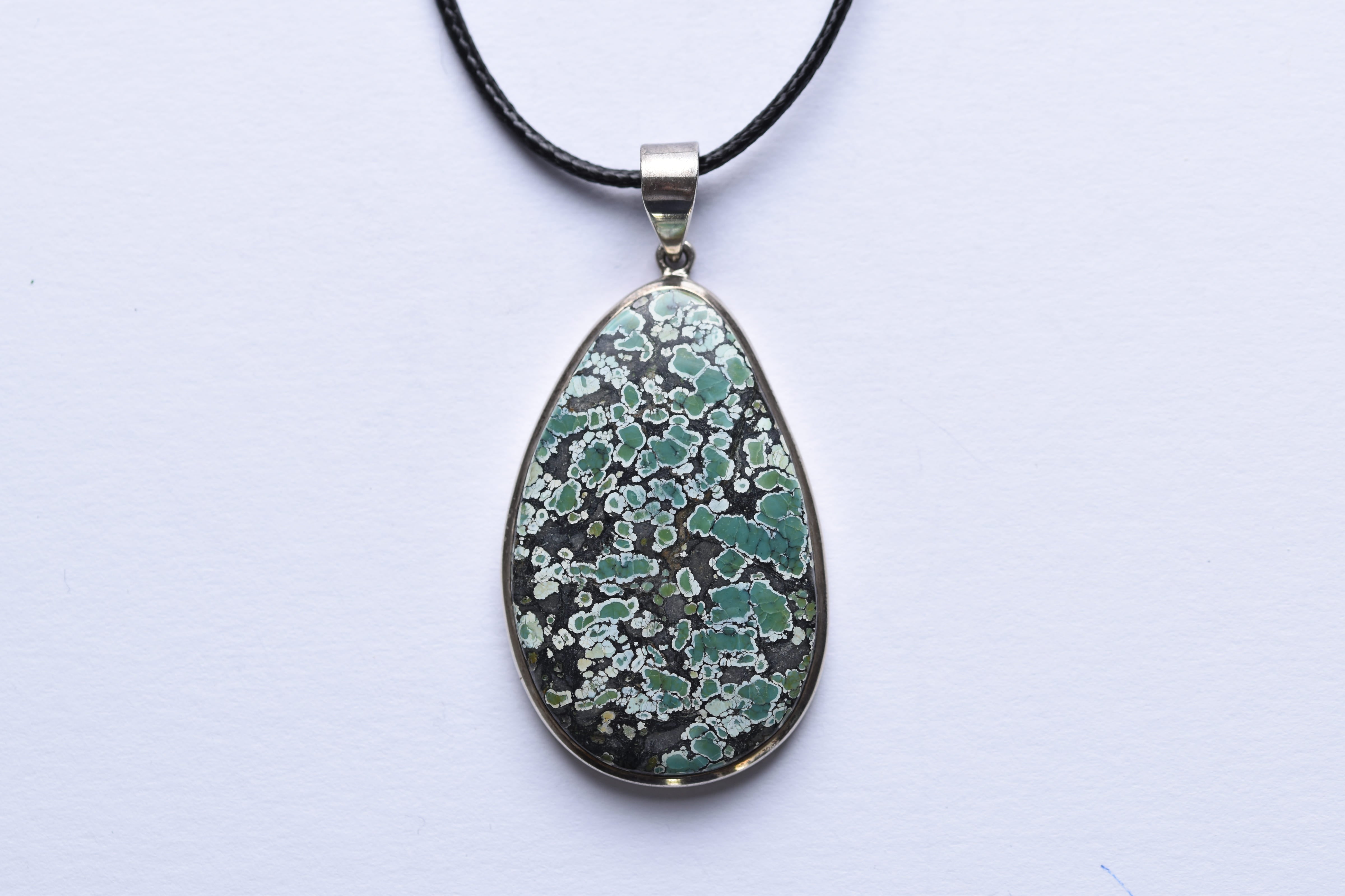 Türkiz medál ezüst foglalatban