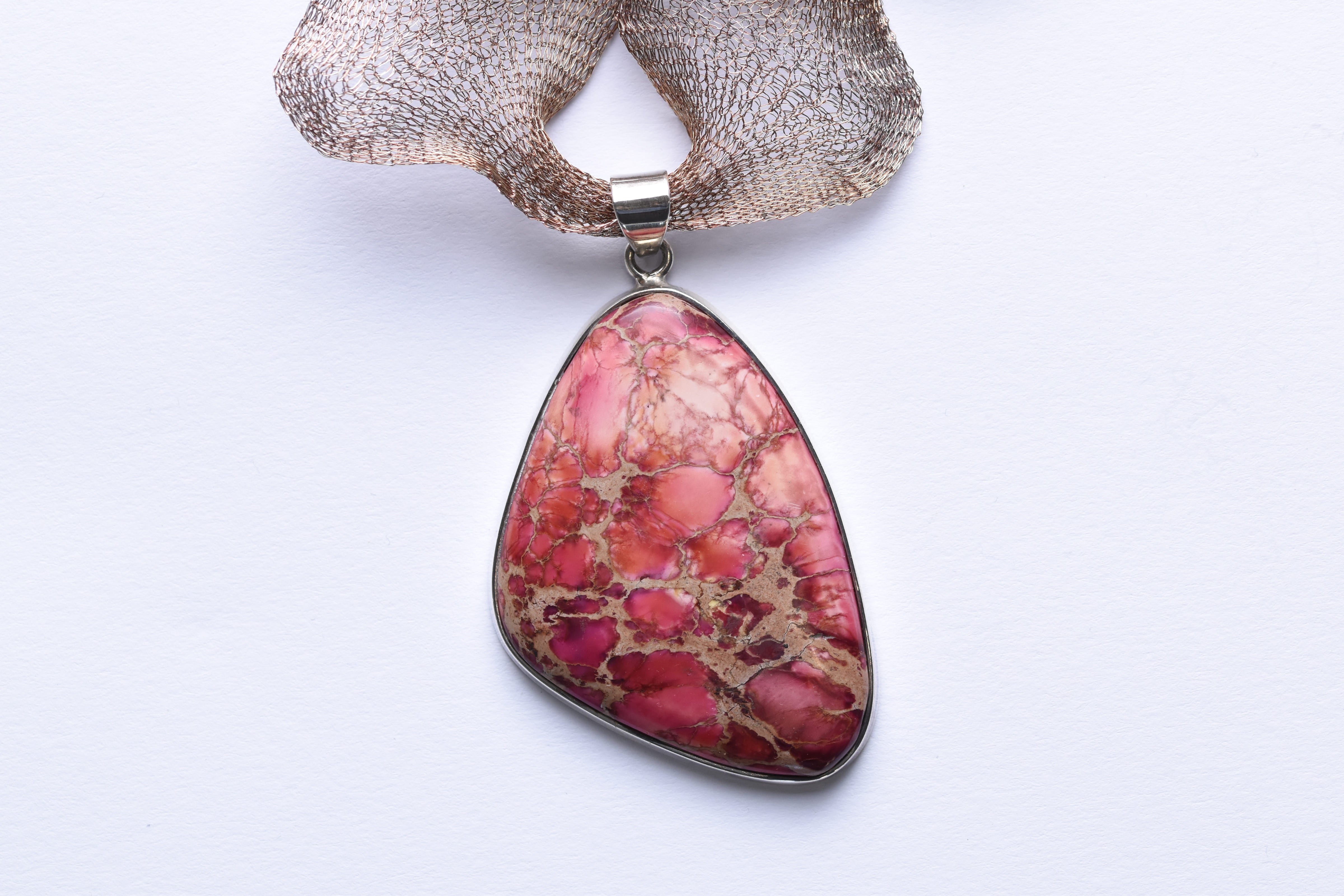 Sugilit medál ezüst foglalatban