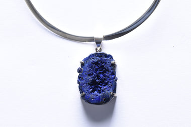 Azurit medál ezüst foglalatban