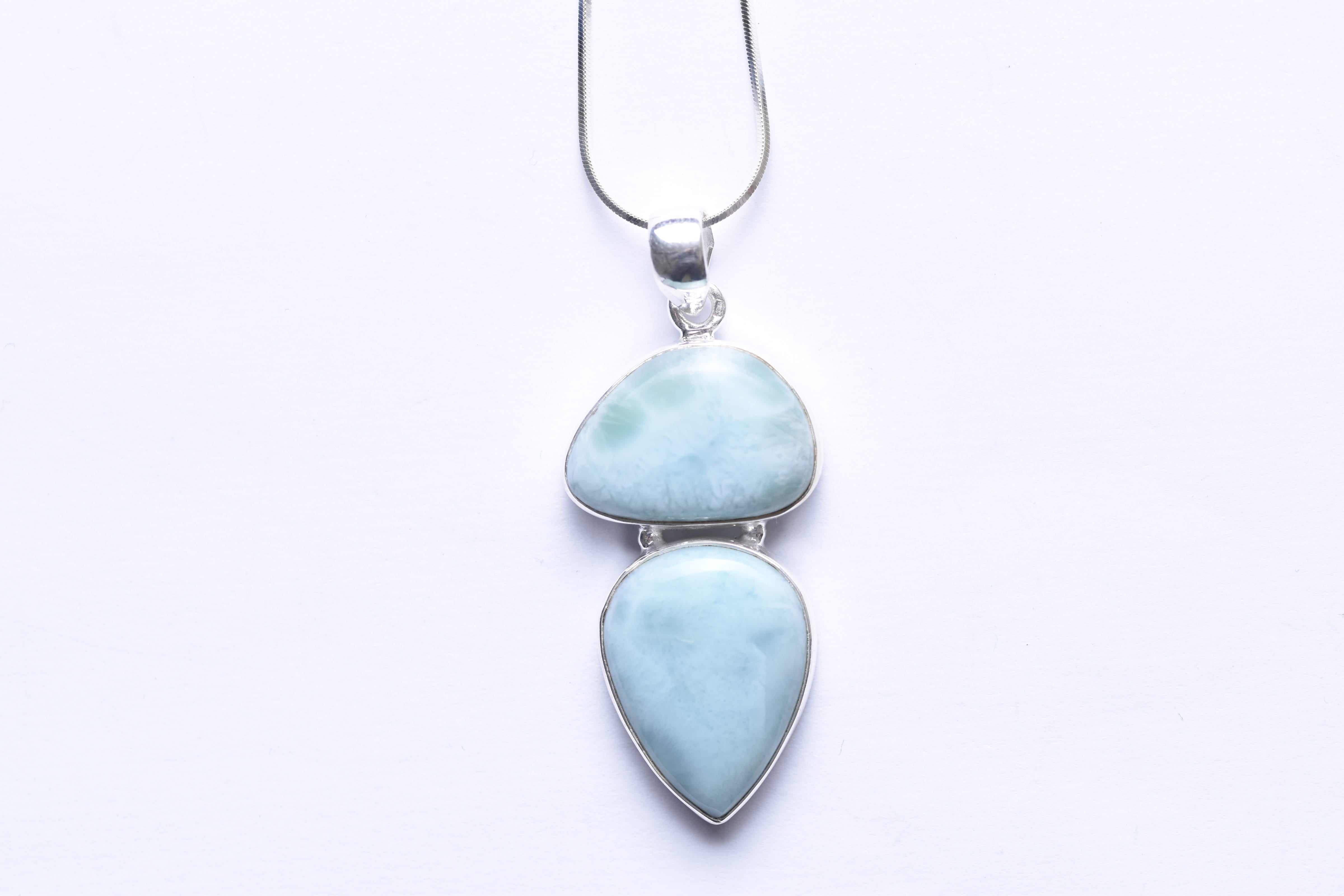Larimar medál ezüst foglalatban
