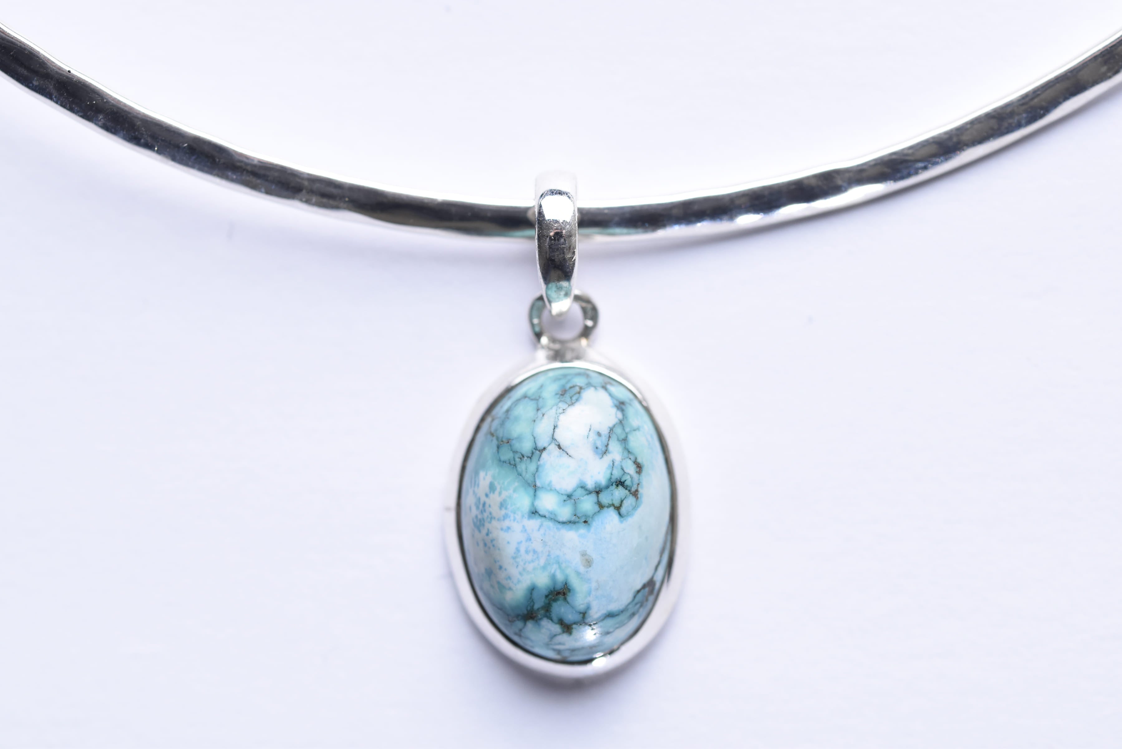 Türkiz medál ezüst foglalatban