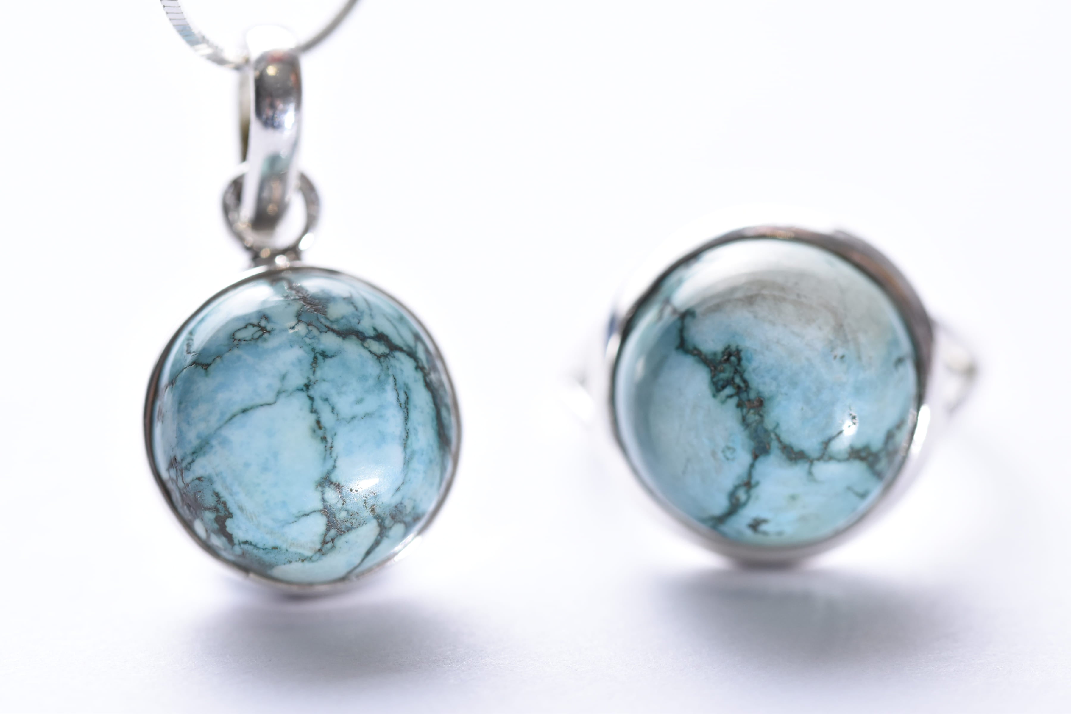 Türkiz szett ezüst foglalatban