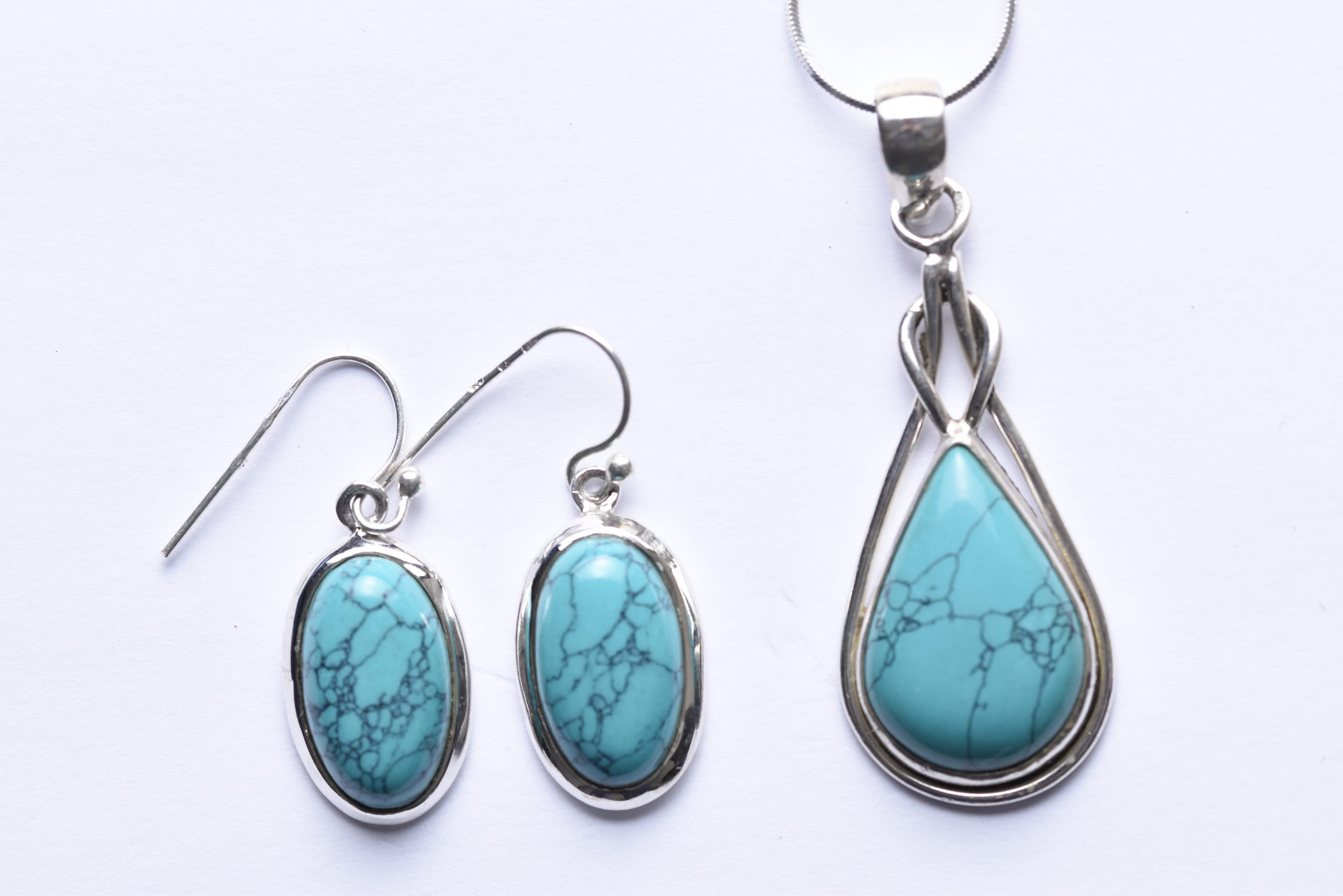 Türkiz szett ezüst foglalatban