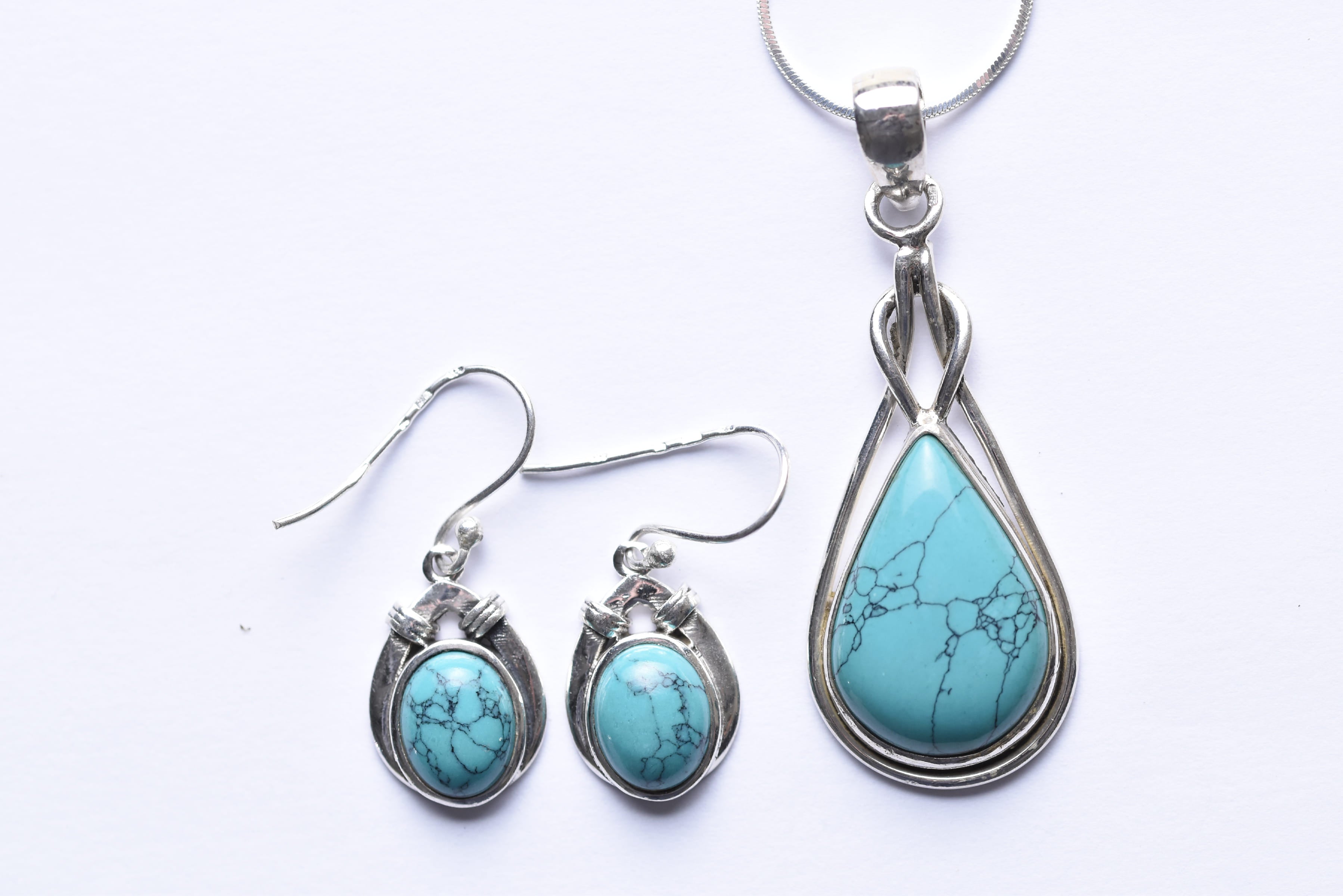 Türkiz szett ezüst foglalatban
