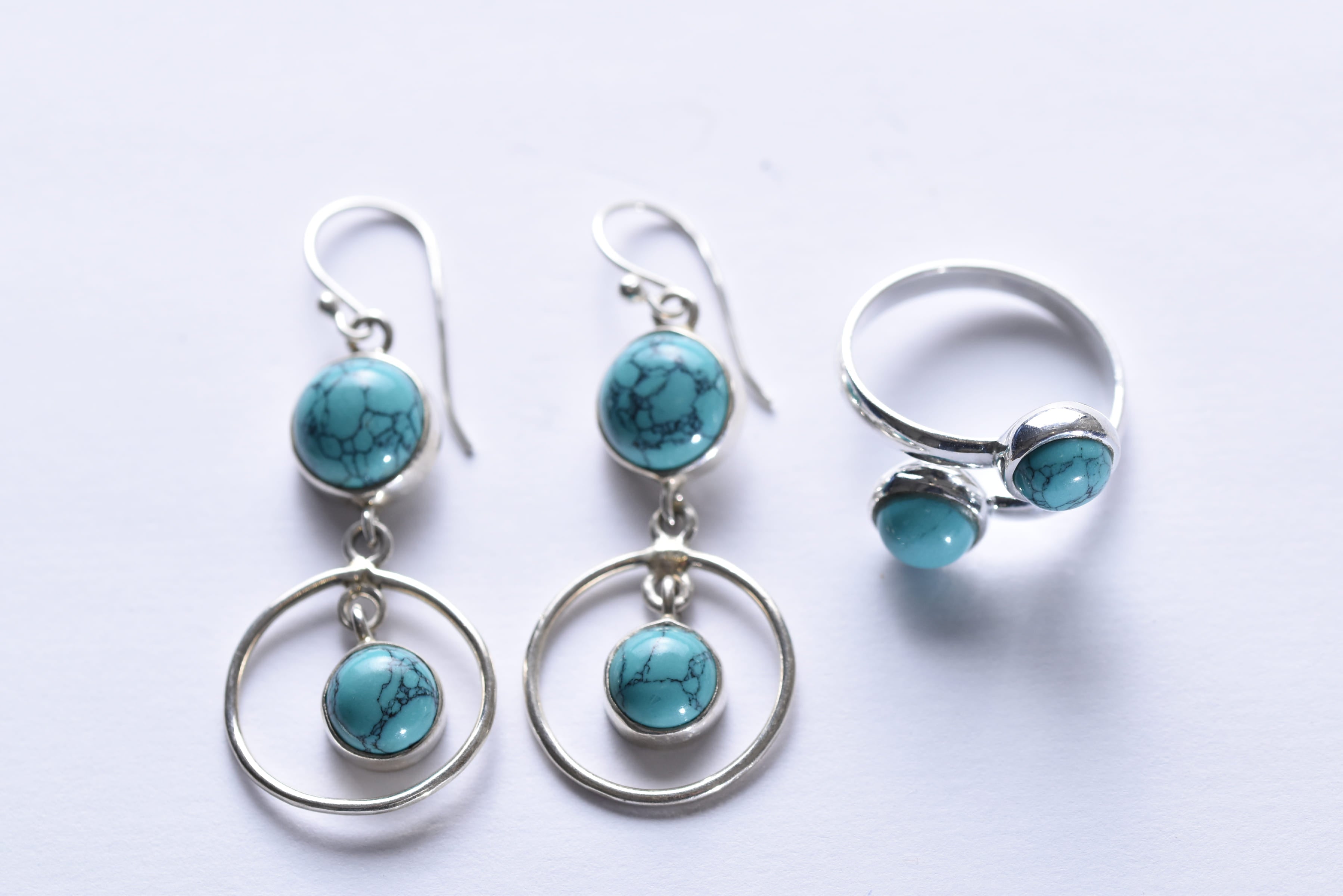 Türkiz szett ezüst foglalatban