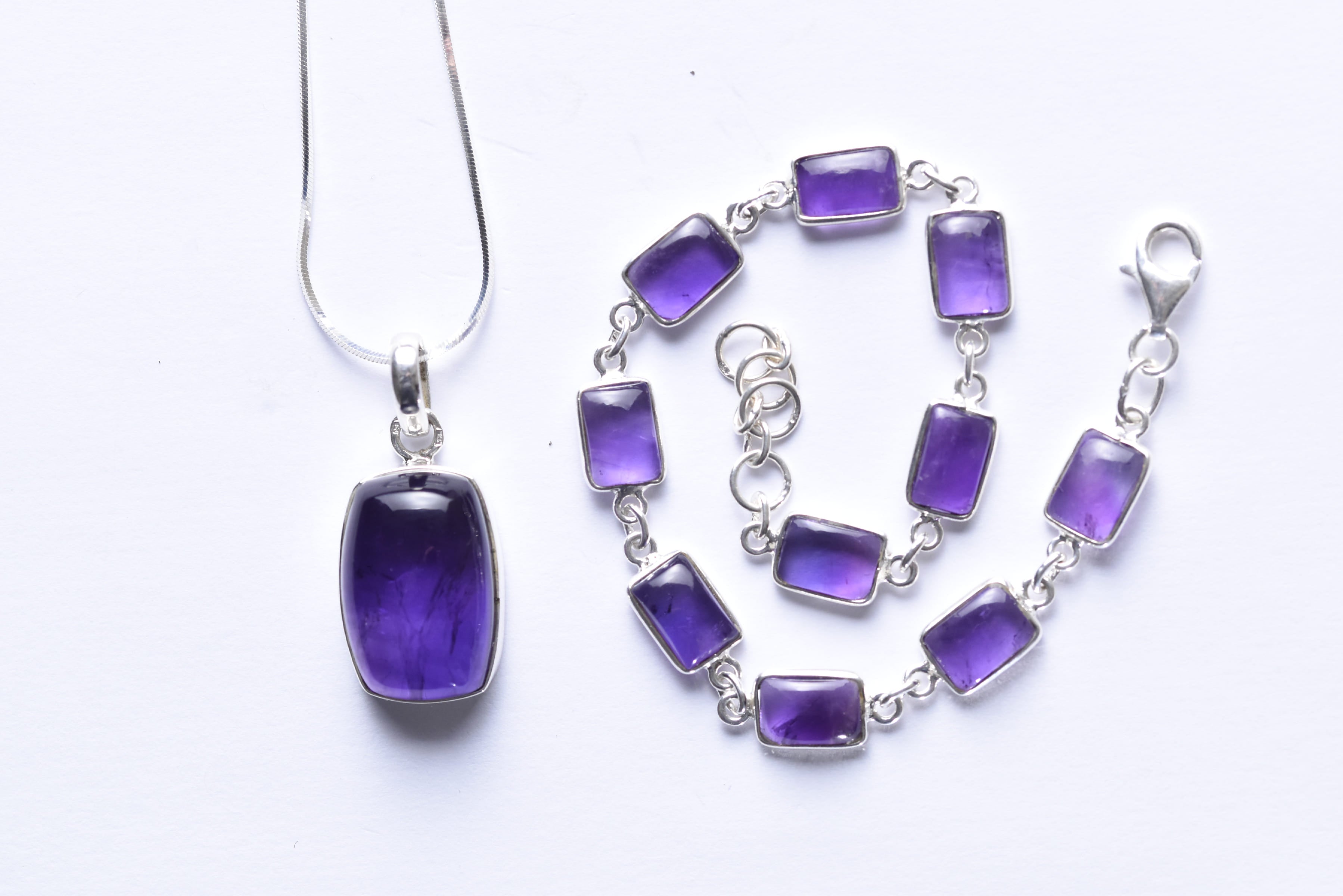 Ametiszt szett ezüst foglalatban
