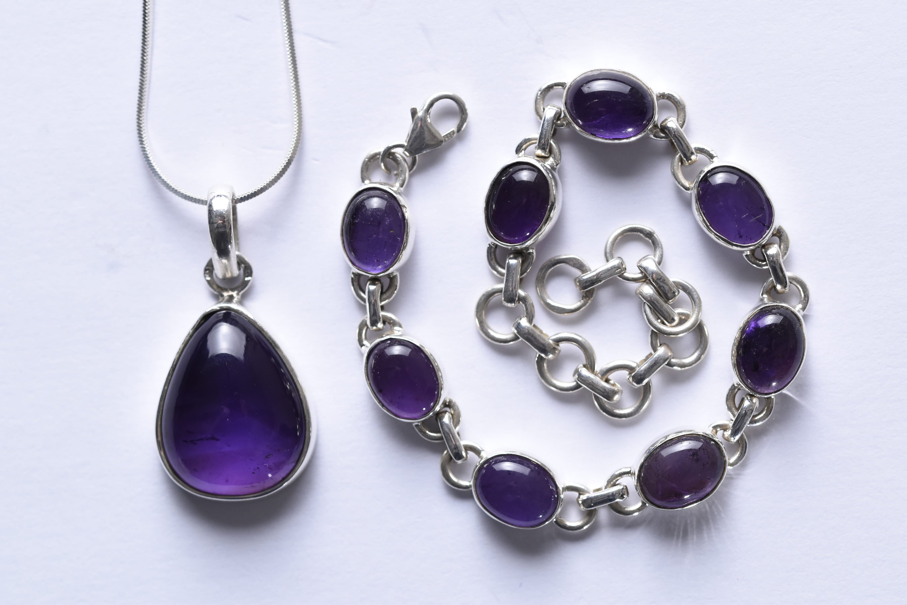 Ametiszt szett ezüst foglalatban