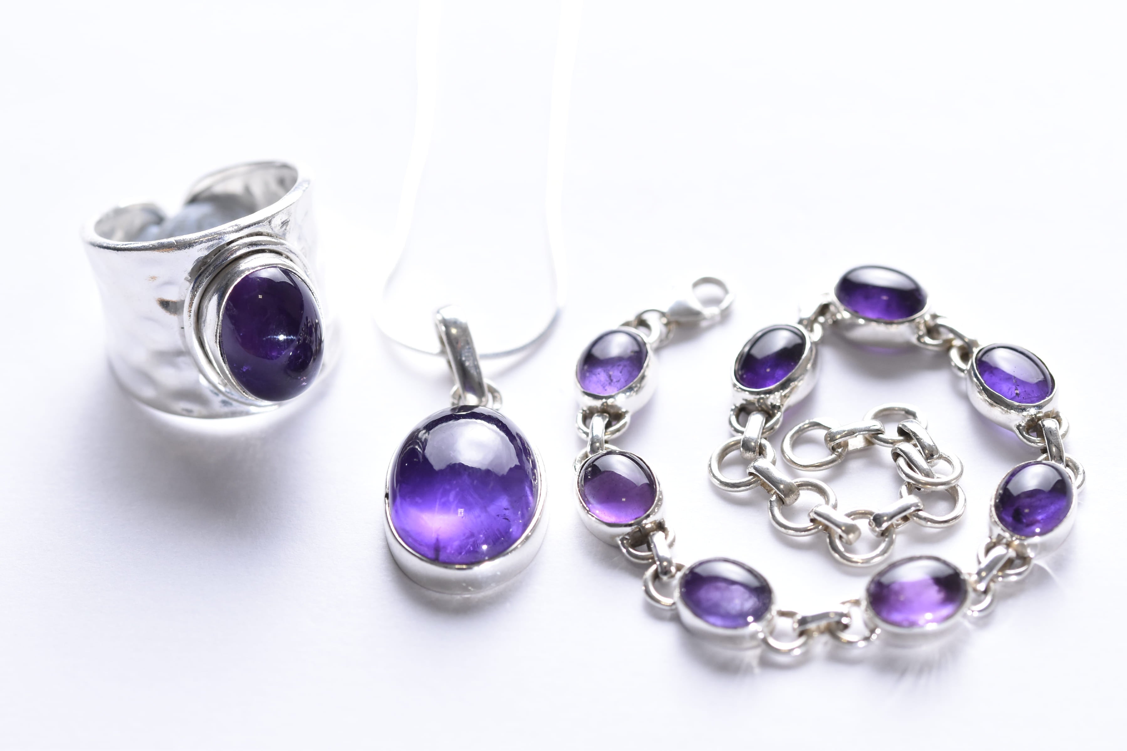 Ametiszt szett ezüst foglalatban