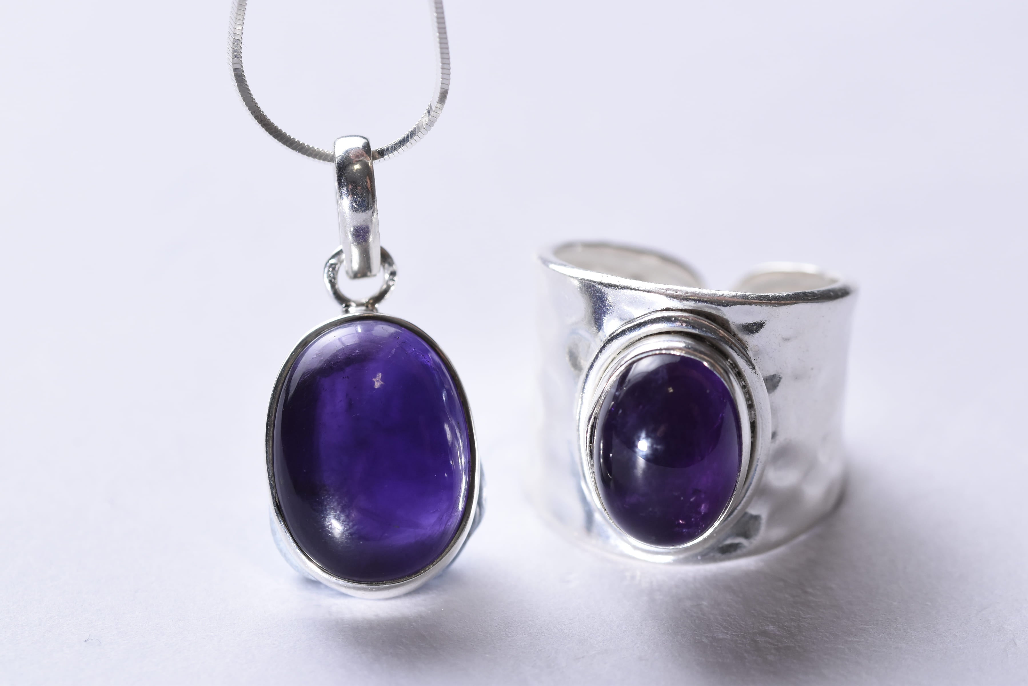 Ametiszt szett ezüst foglalatban