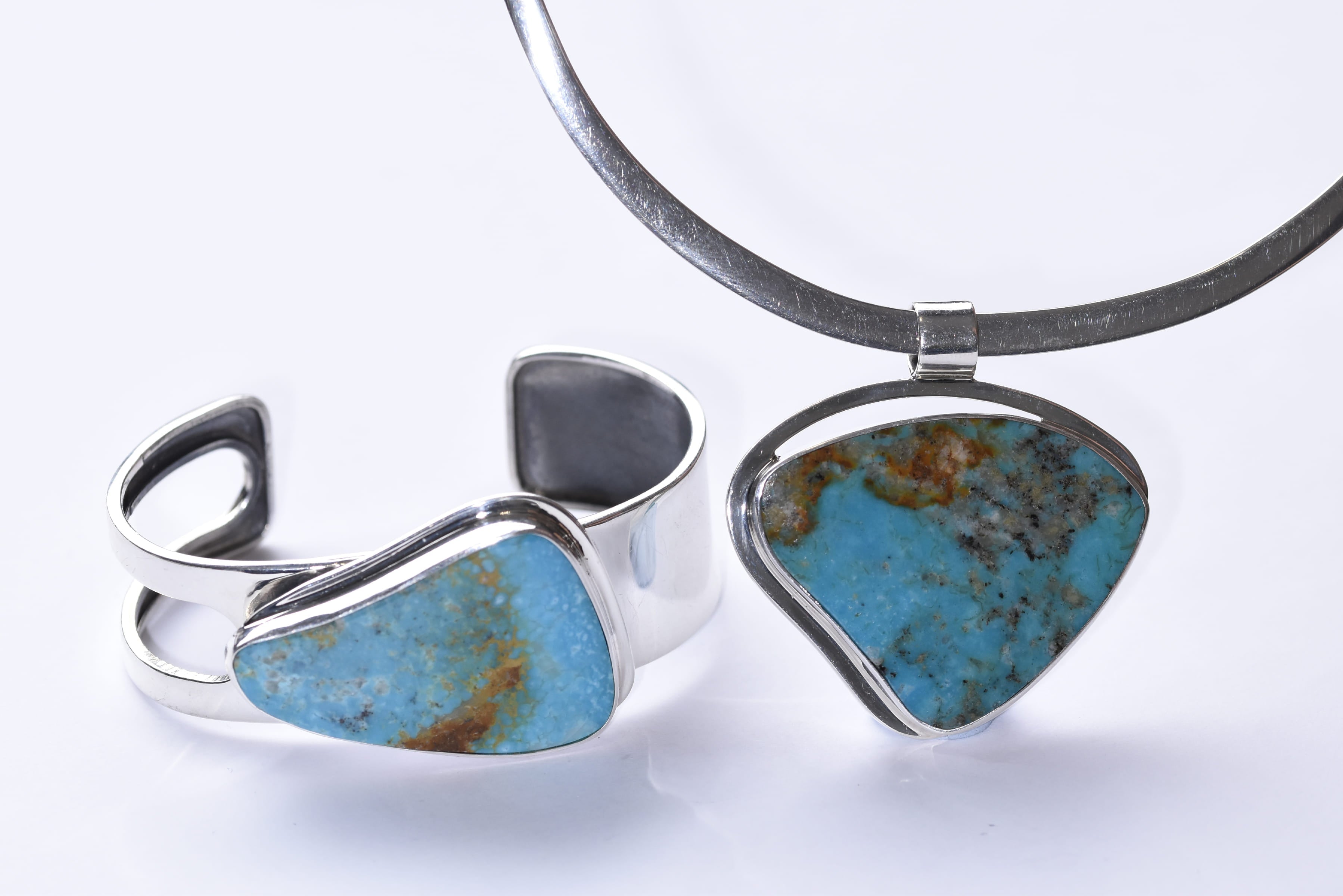 Türkiz köves ékszer szett ezüst foglalatban