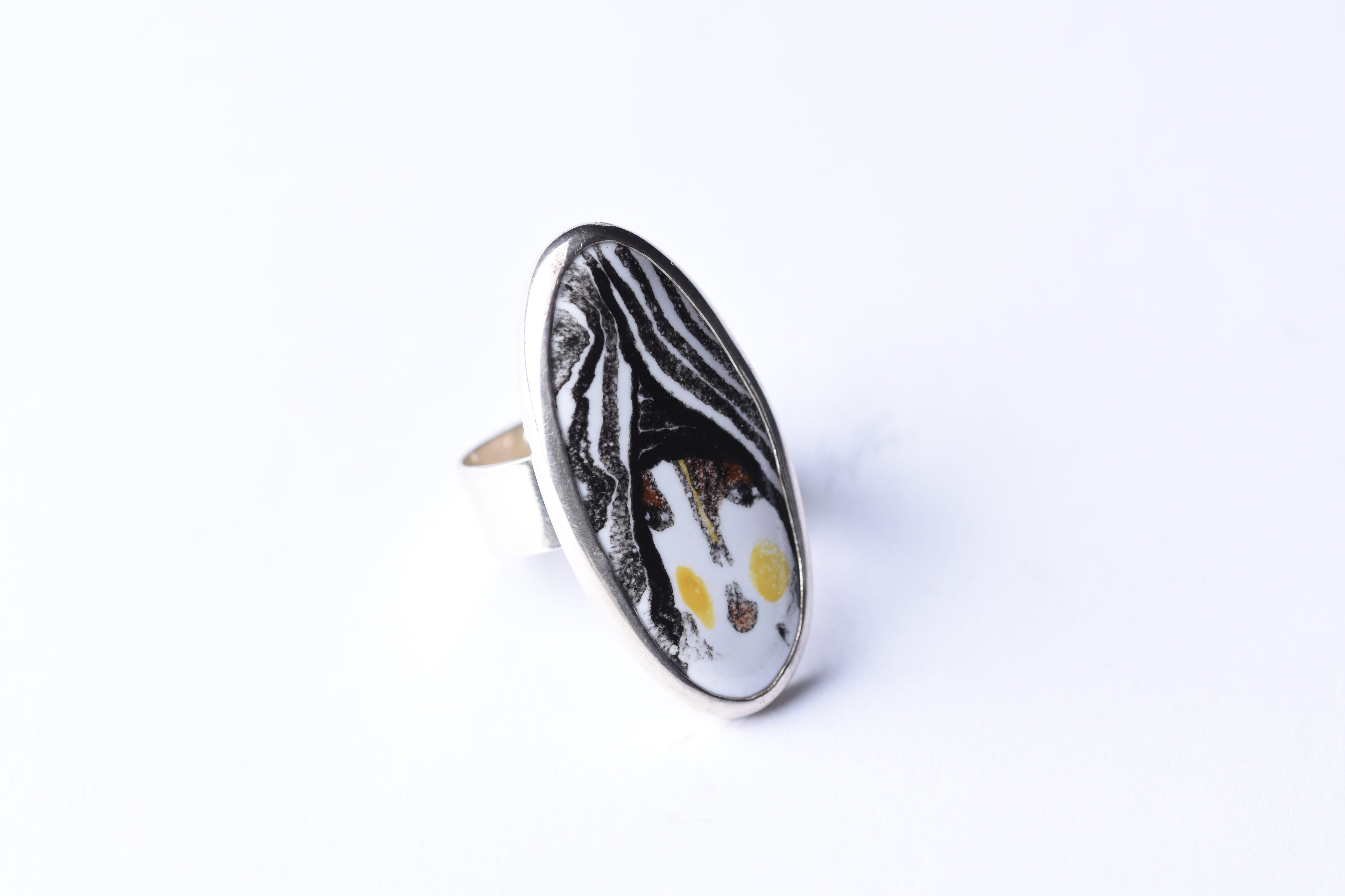 Maria Rozanska kerámia-ezüst gyűrű