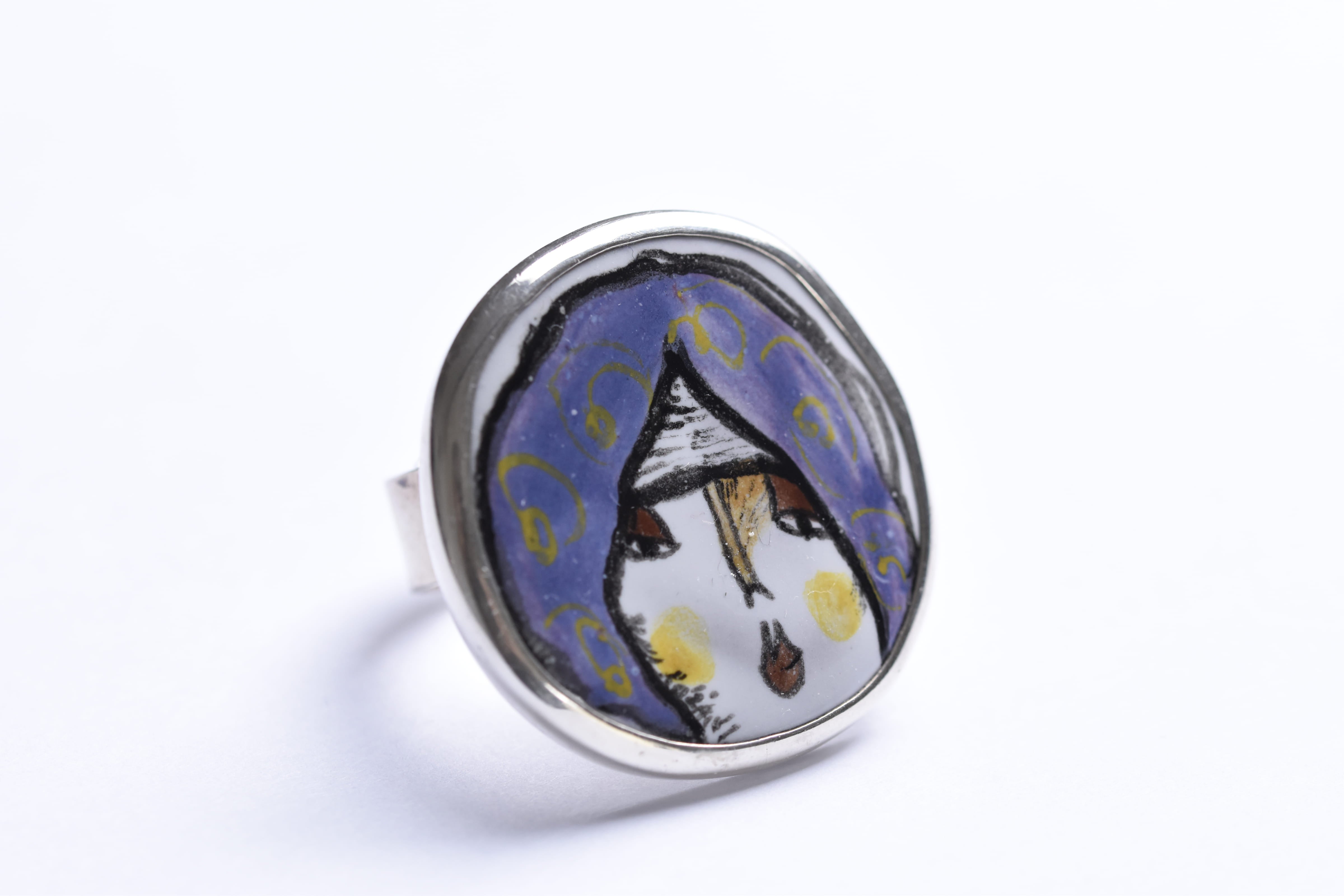 Maria Rozanska kerámia-ezüst gyűrű