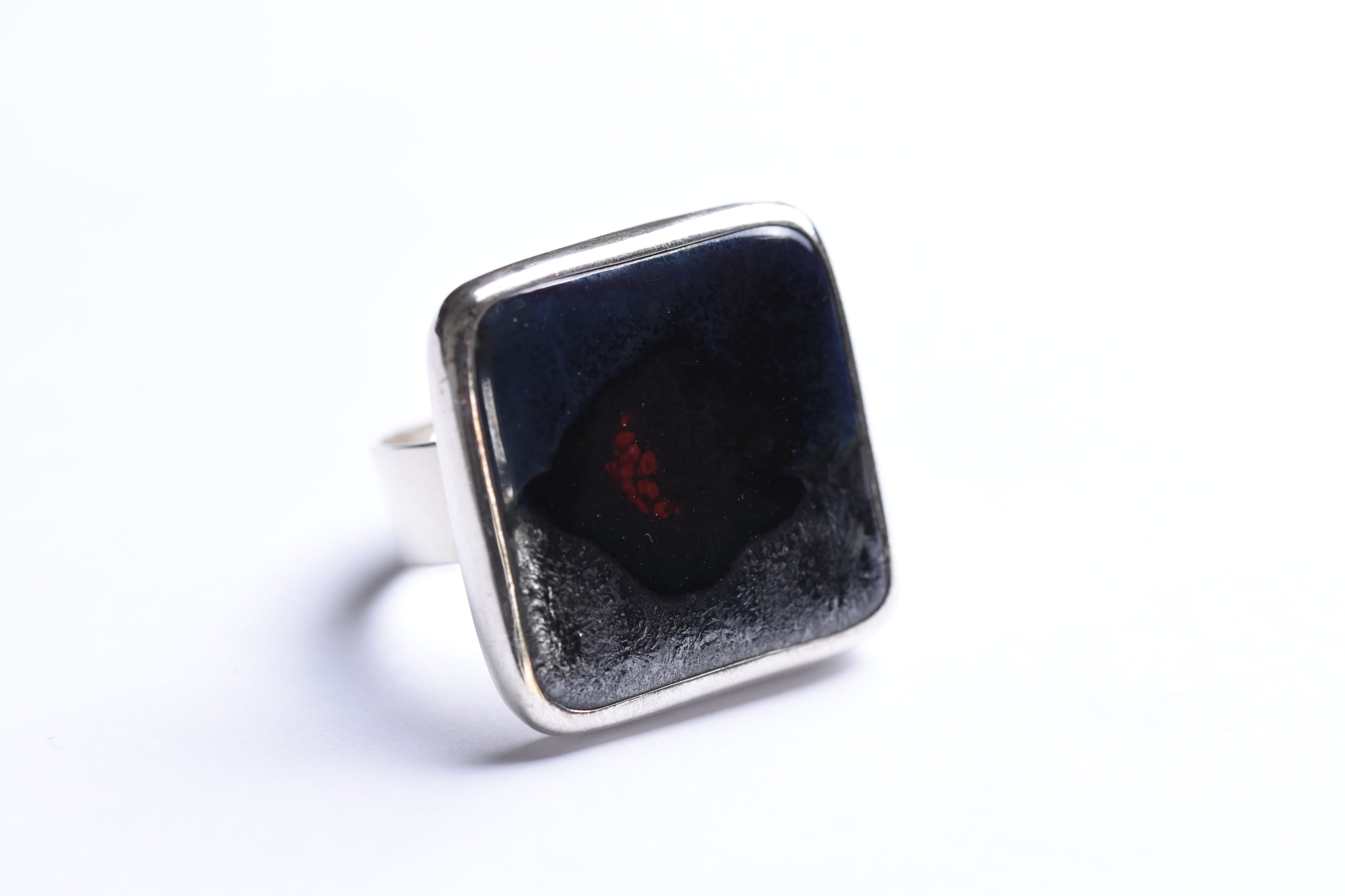 Maria Rozanska kerámia-ezüst gyűrű