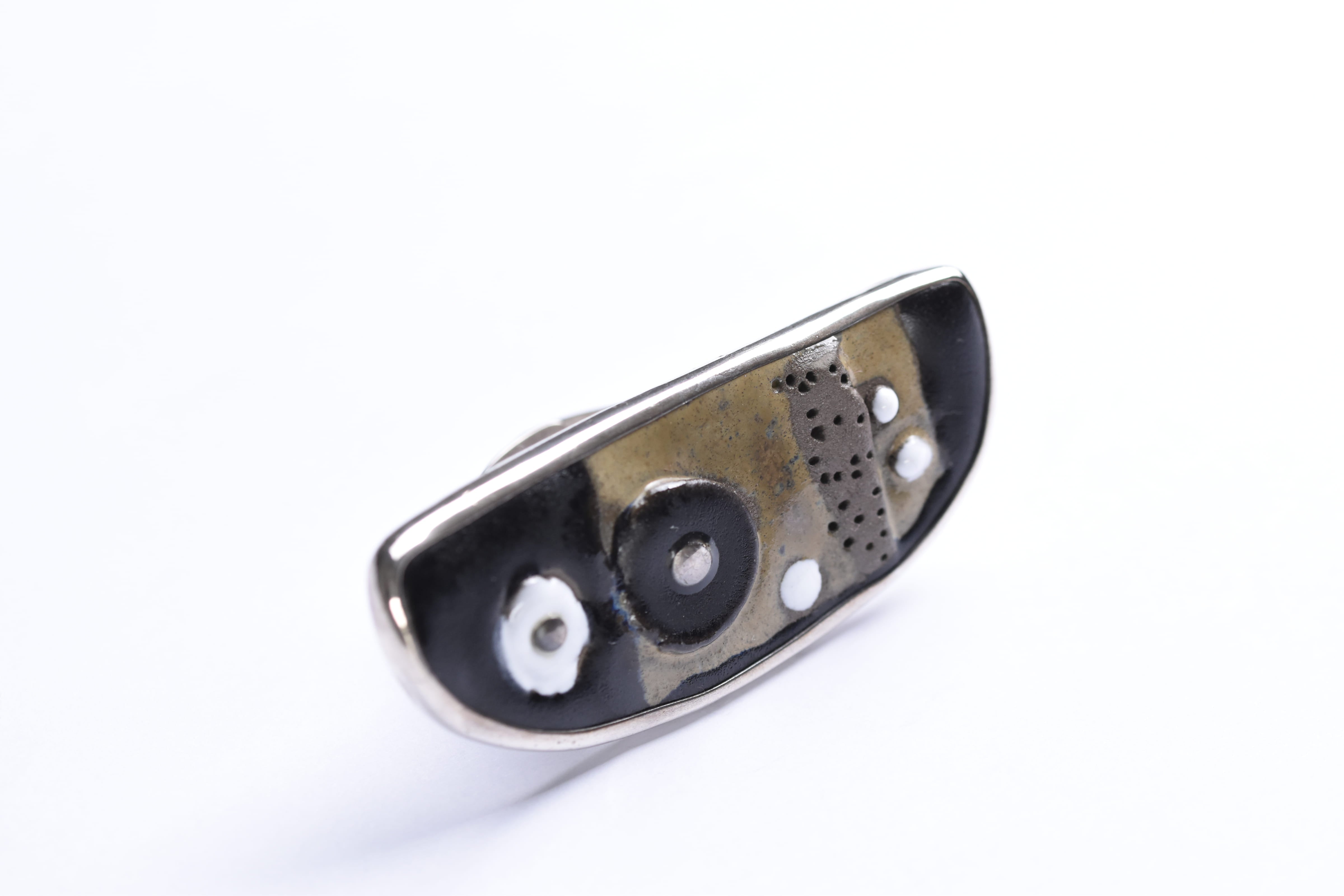 Maria Rozanska kerámia-ezüst gyűrű