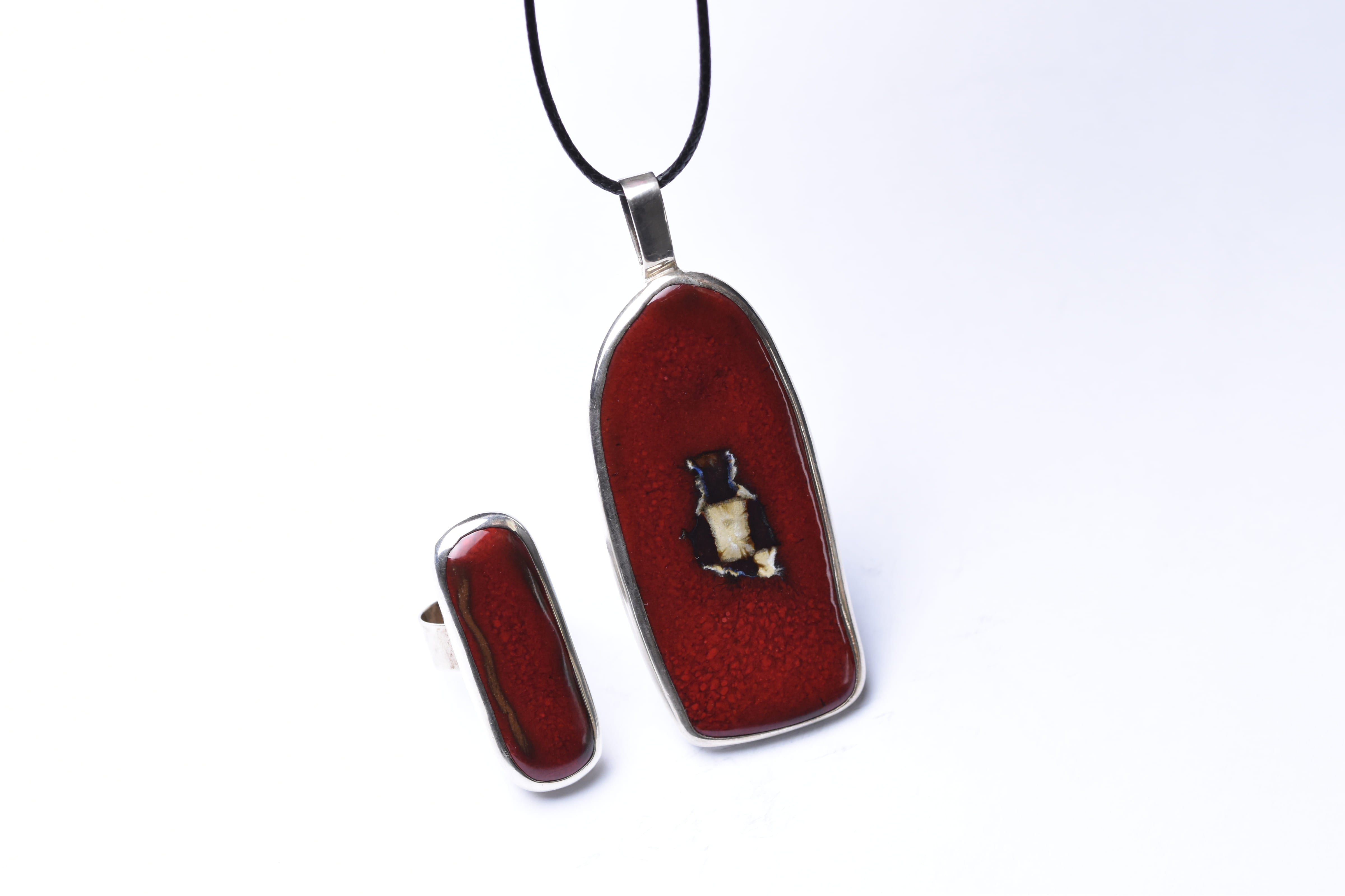 Maria Rozanska kerámia-ezüst ékszer szett