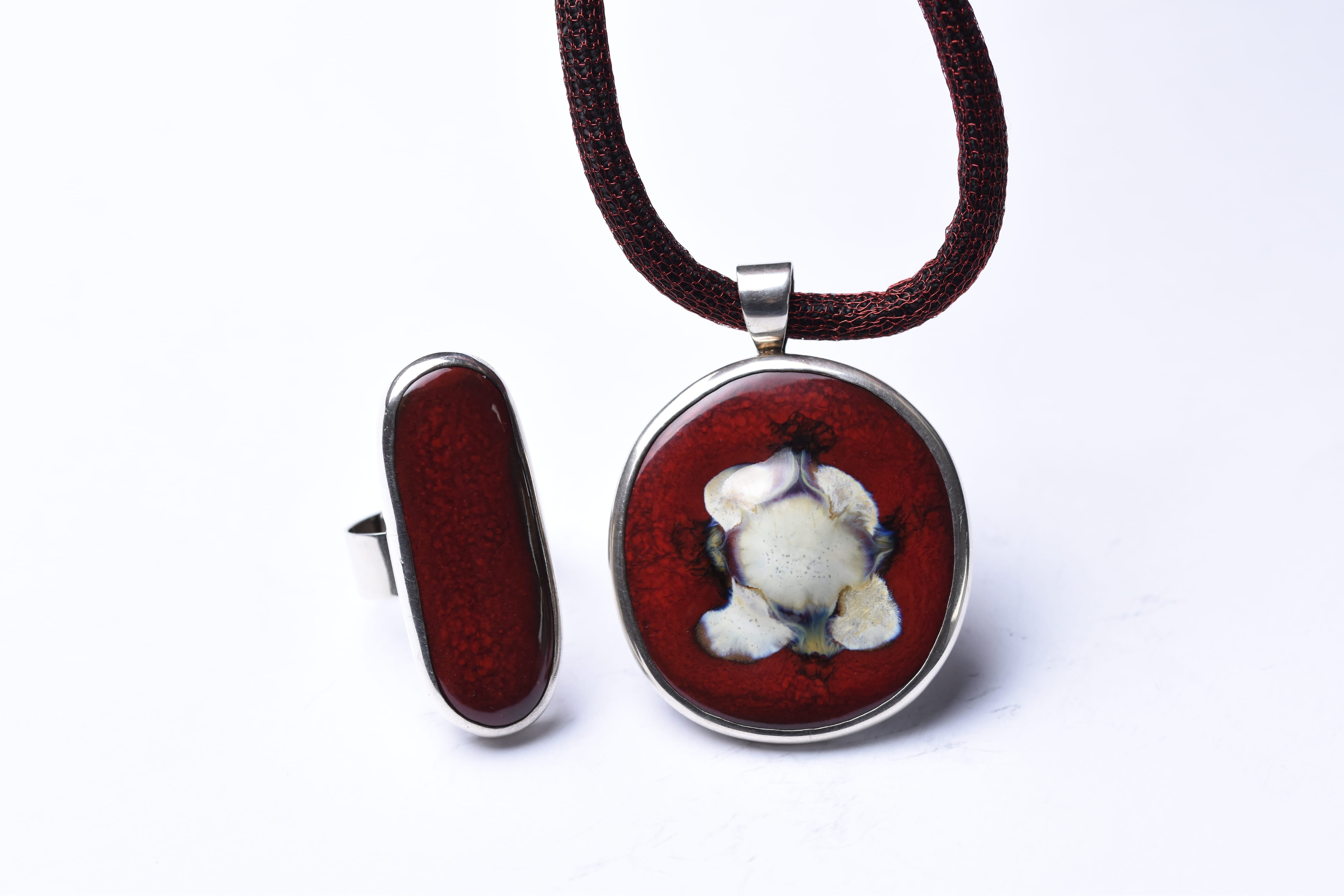 Maria Rozanska kerámia-ezüst ékszer szett