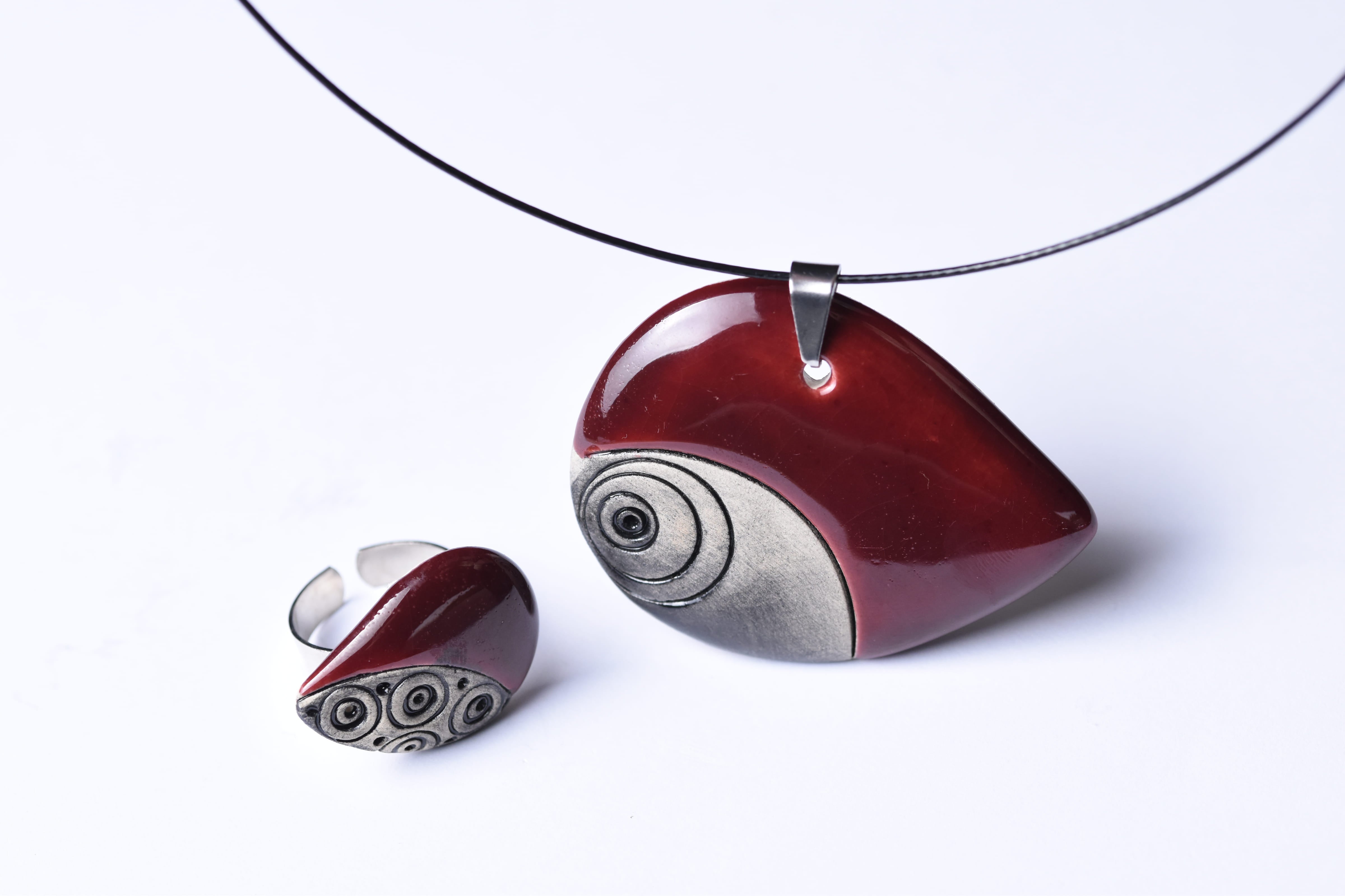 Kézzel készült kerámia ékszer szett