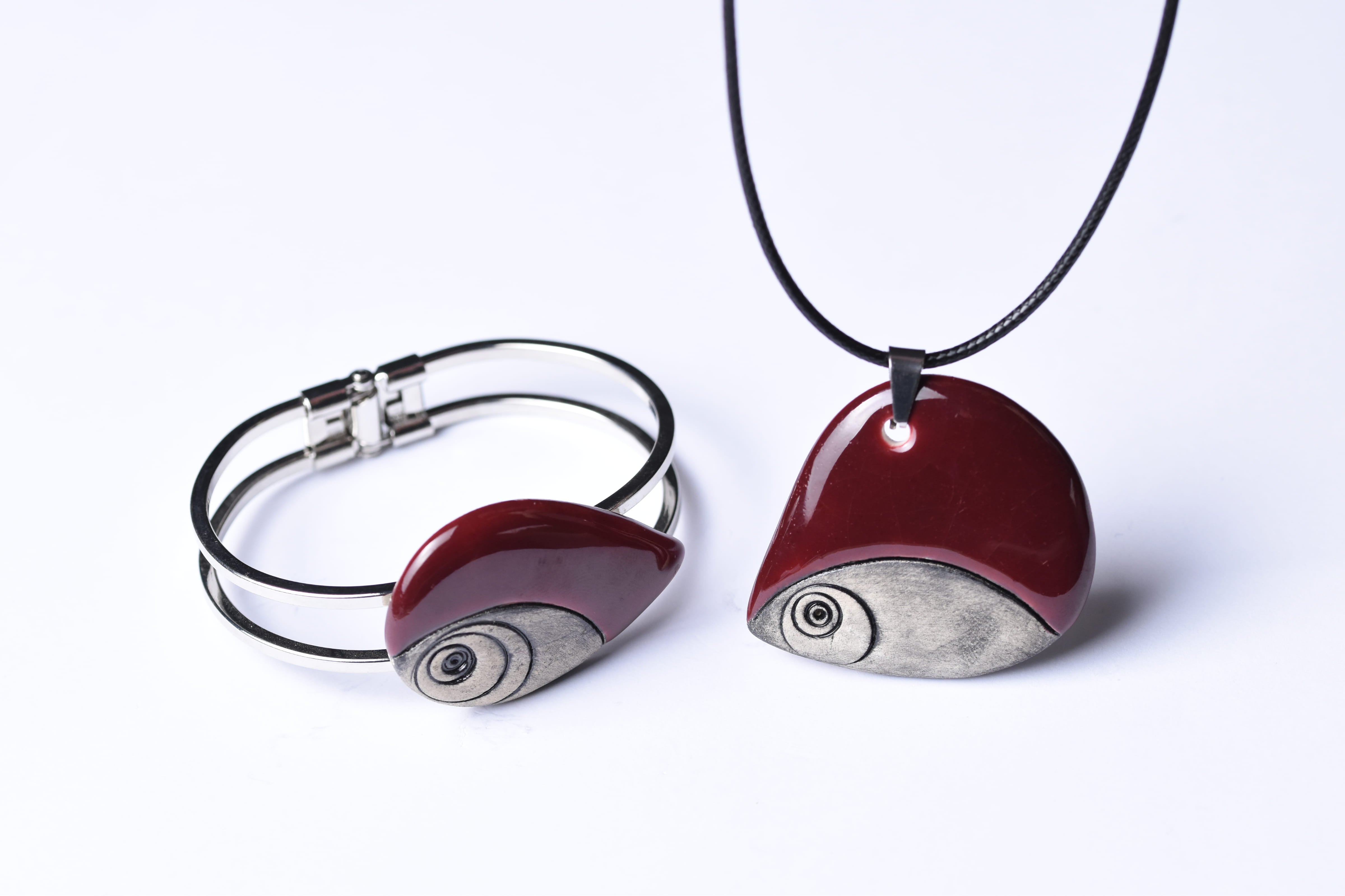 Kézzel készült kerámia ékszer szett