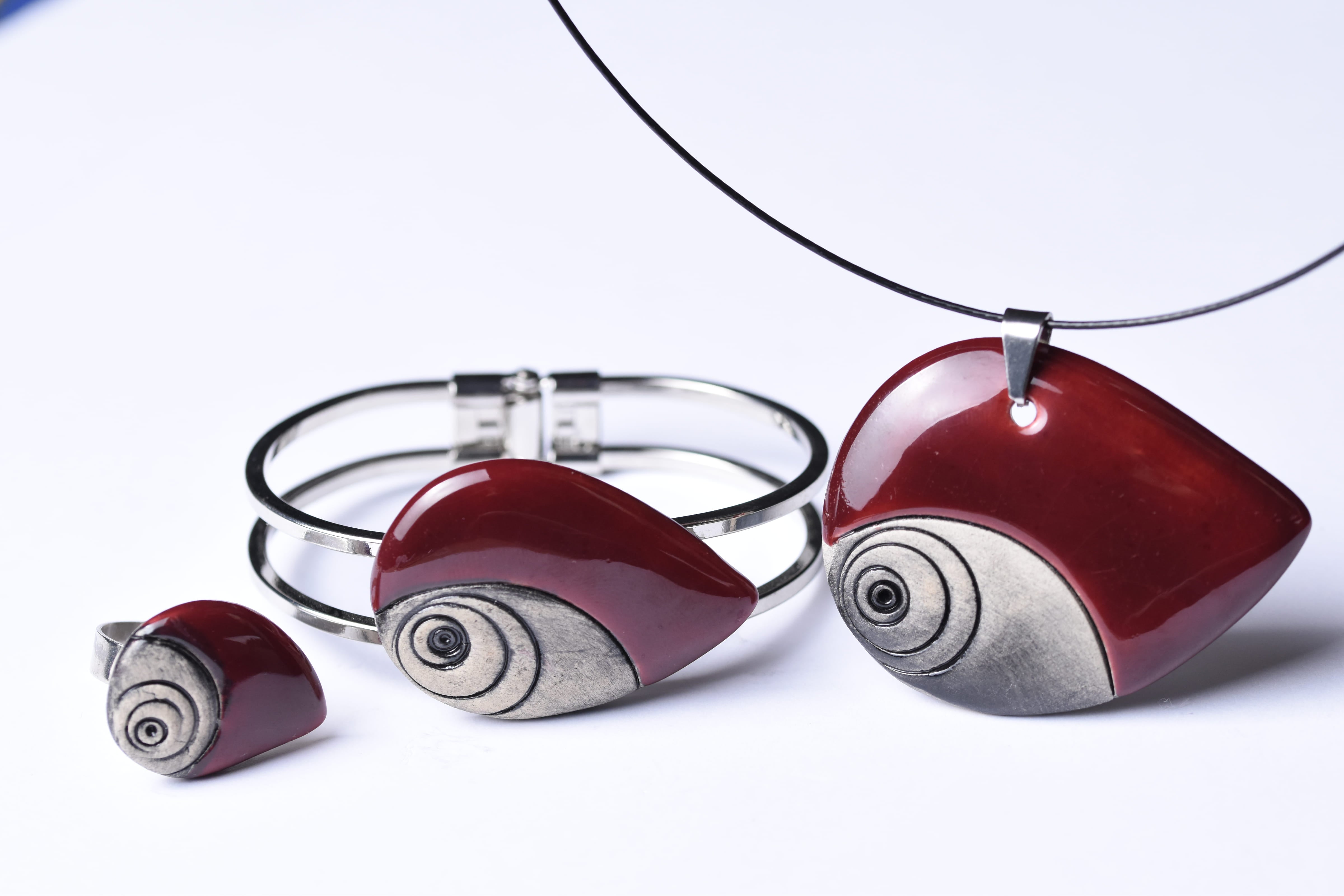 Kézzel készült kerámia ékszer szett