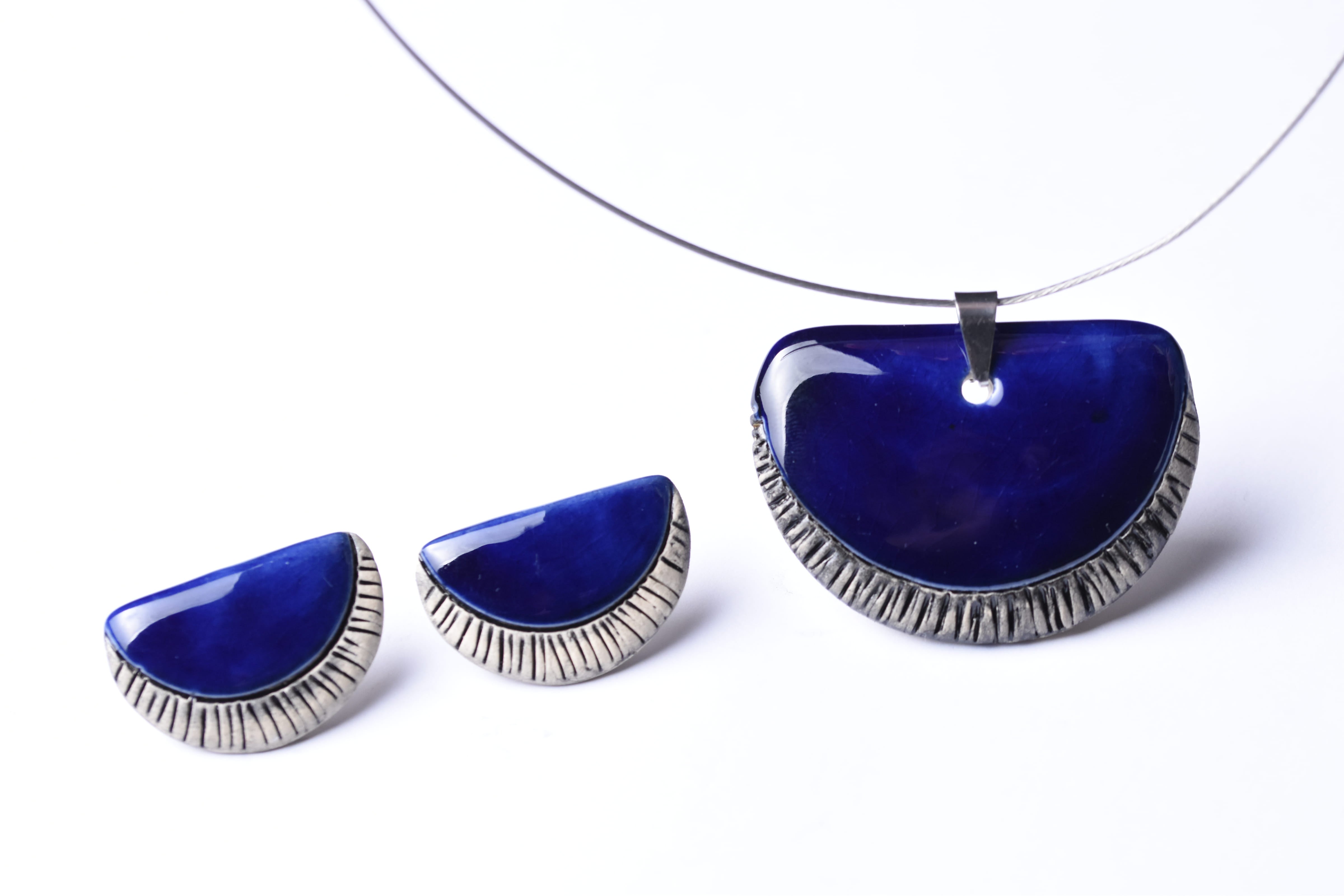 Kézzel készült kerámia ékszer szett