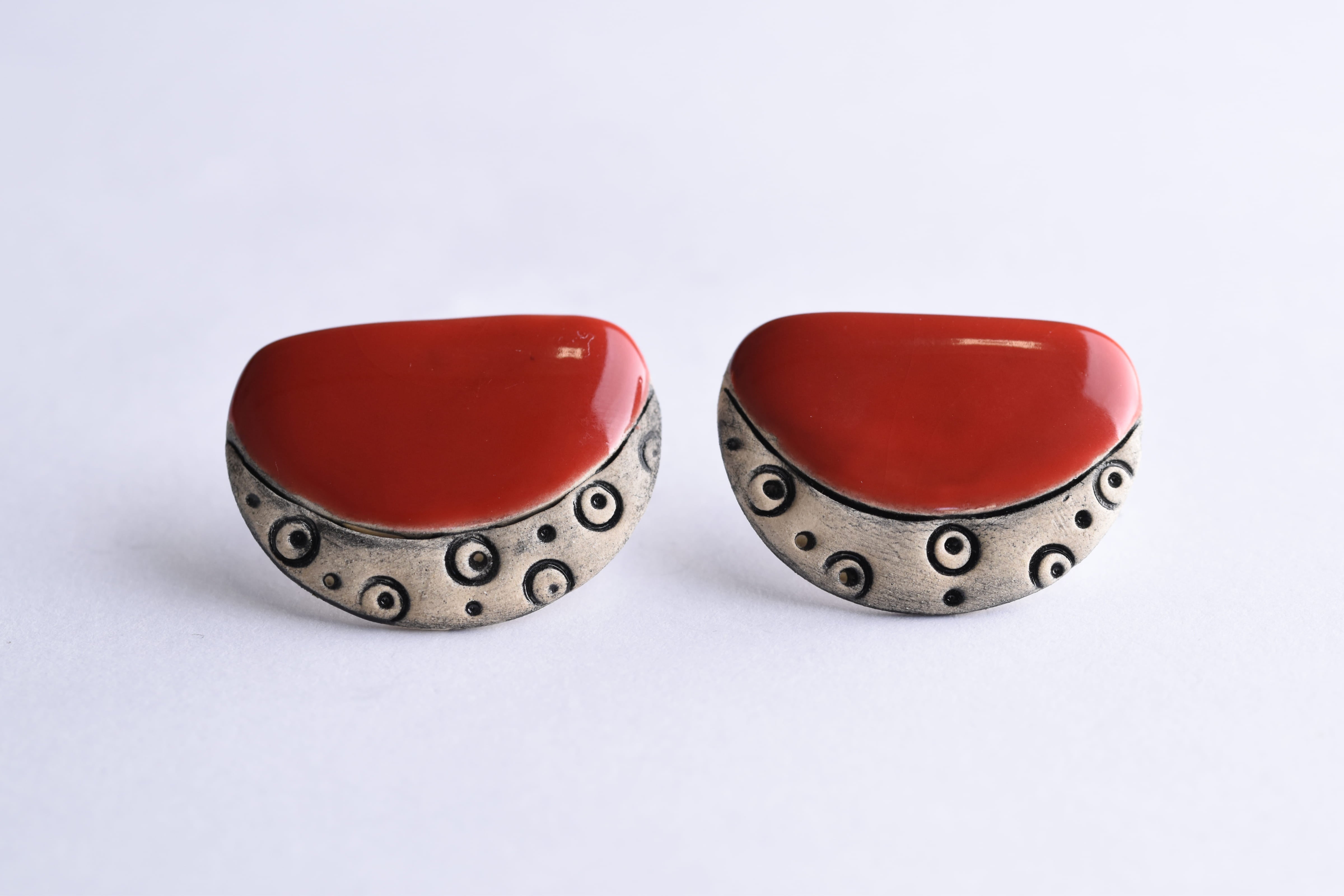 Kézzel készült kerámia fülbevaló