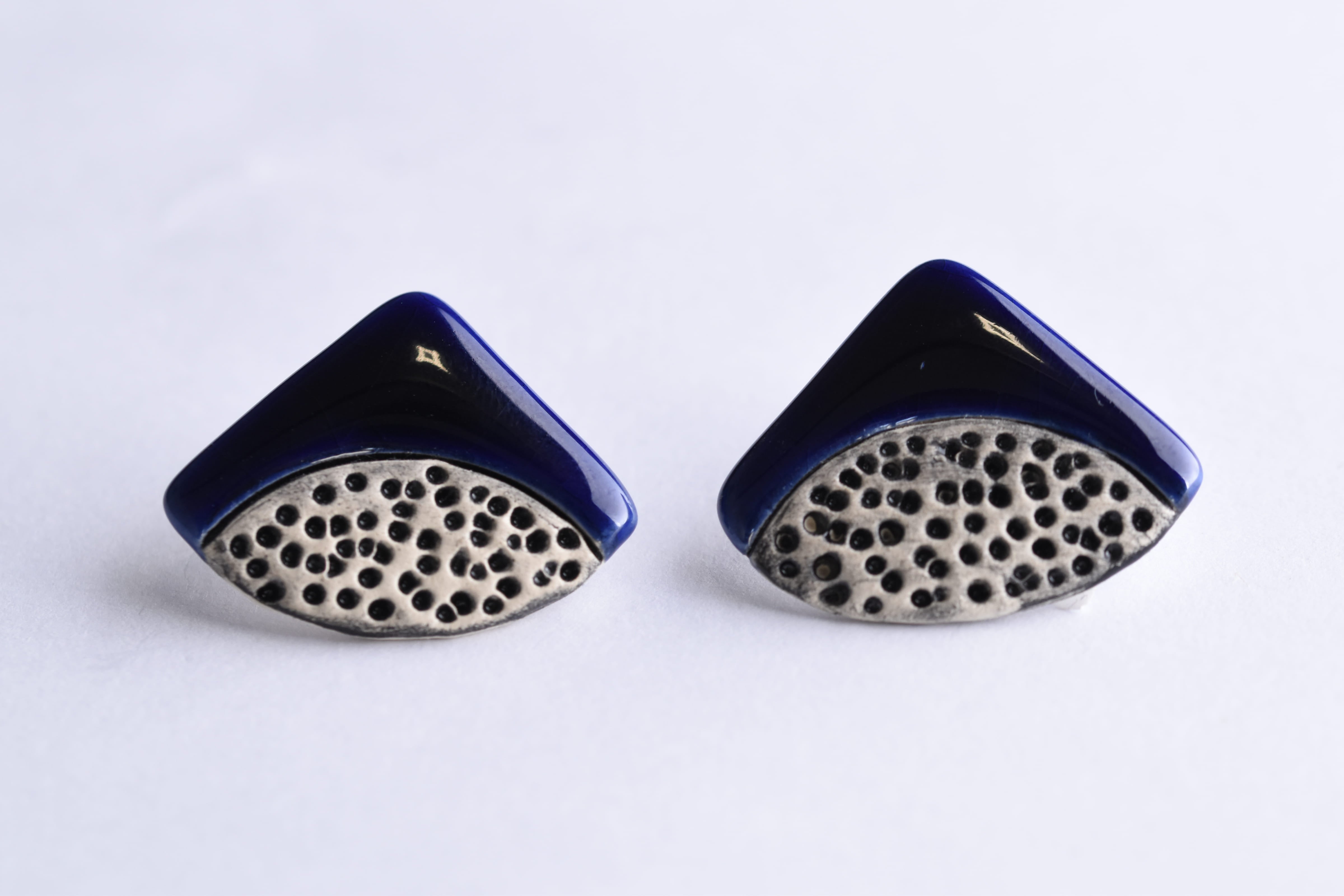 Kézzel készült kerámia fülbevaló