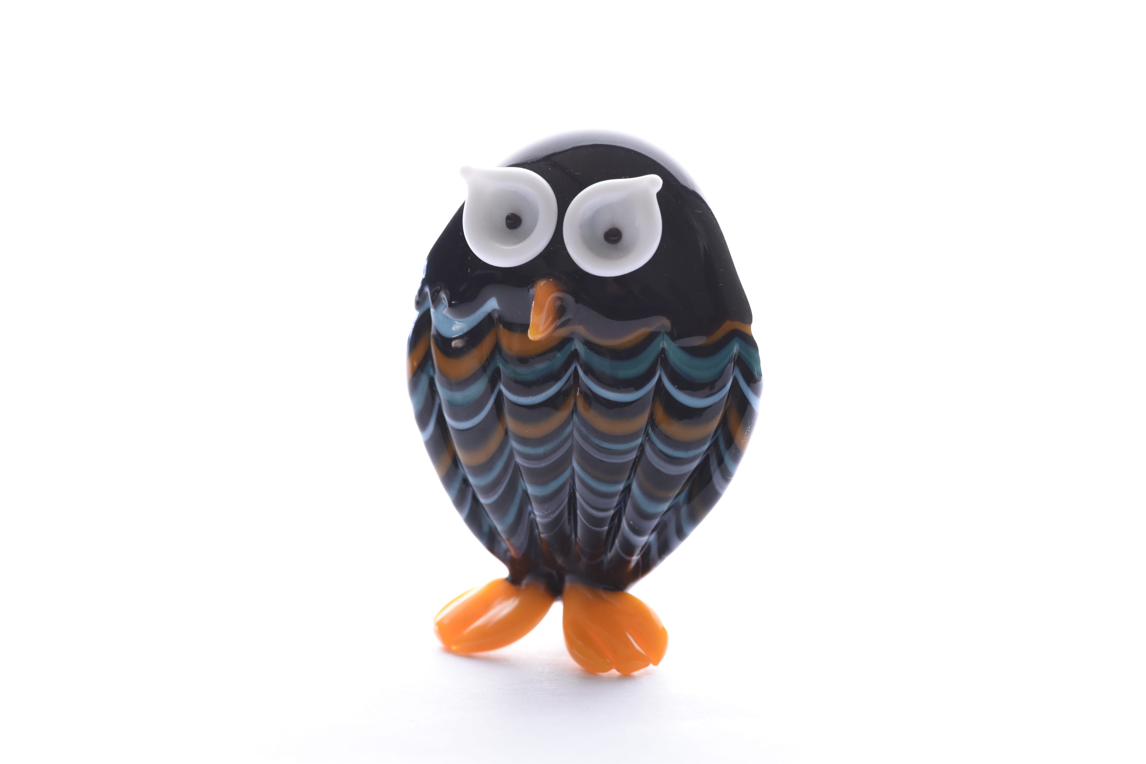 Kézzel készített muranoi üveg bagoly