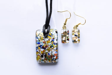 Kézzel készített muranoi üveg ékszer szett