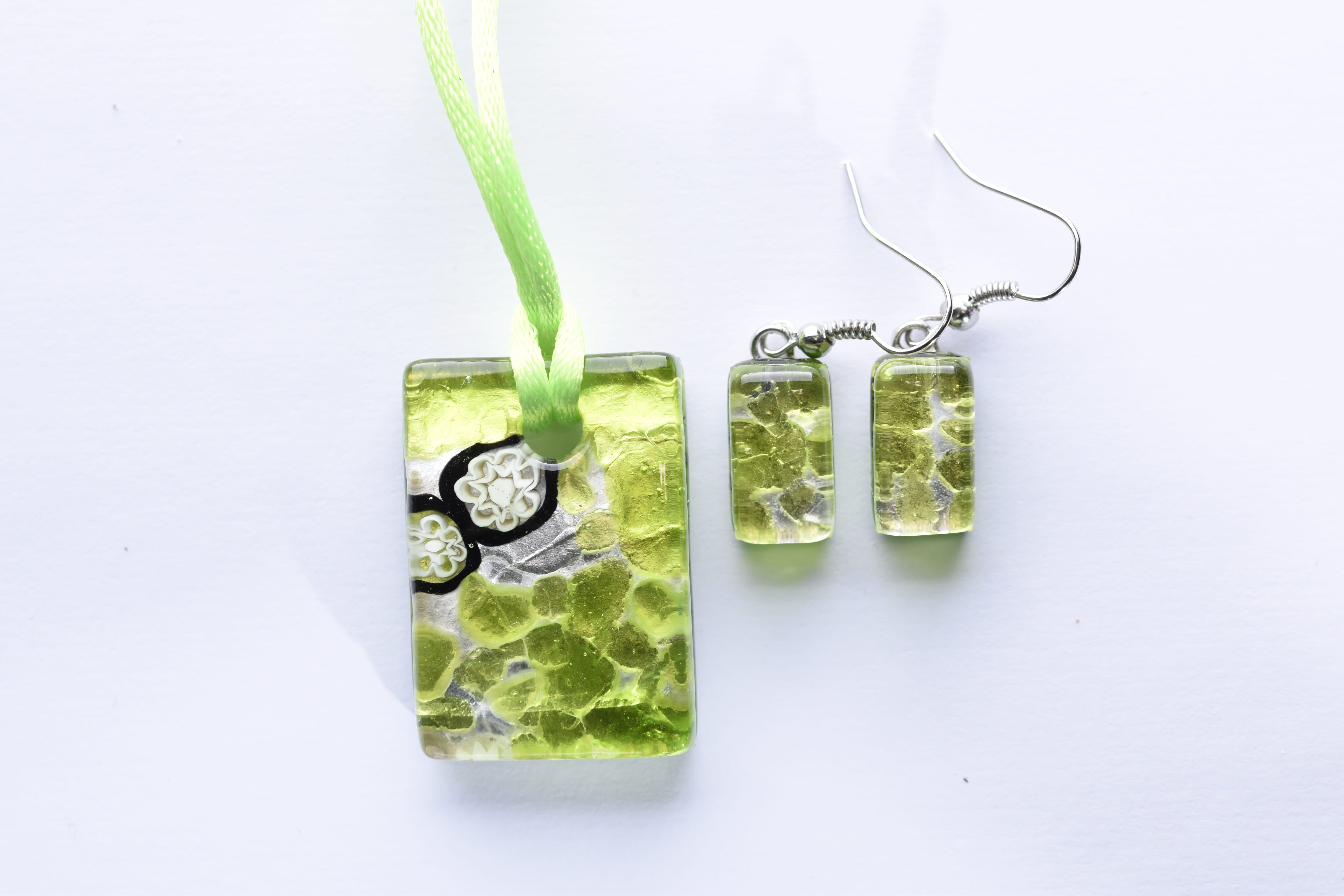 Kézzel készített muranoi üveg ékszer szett