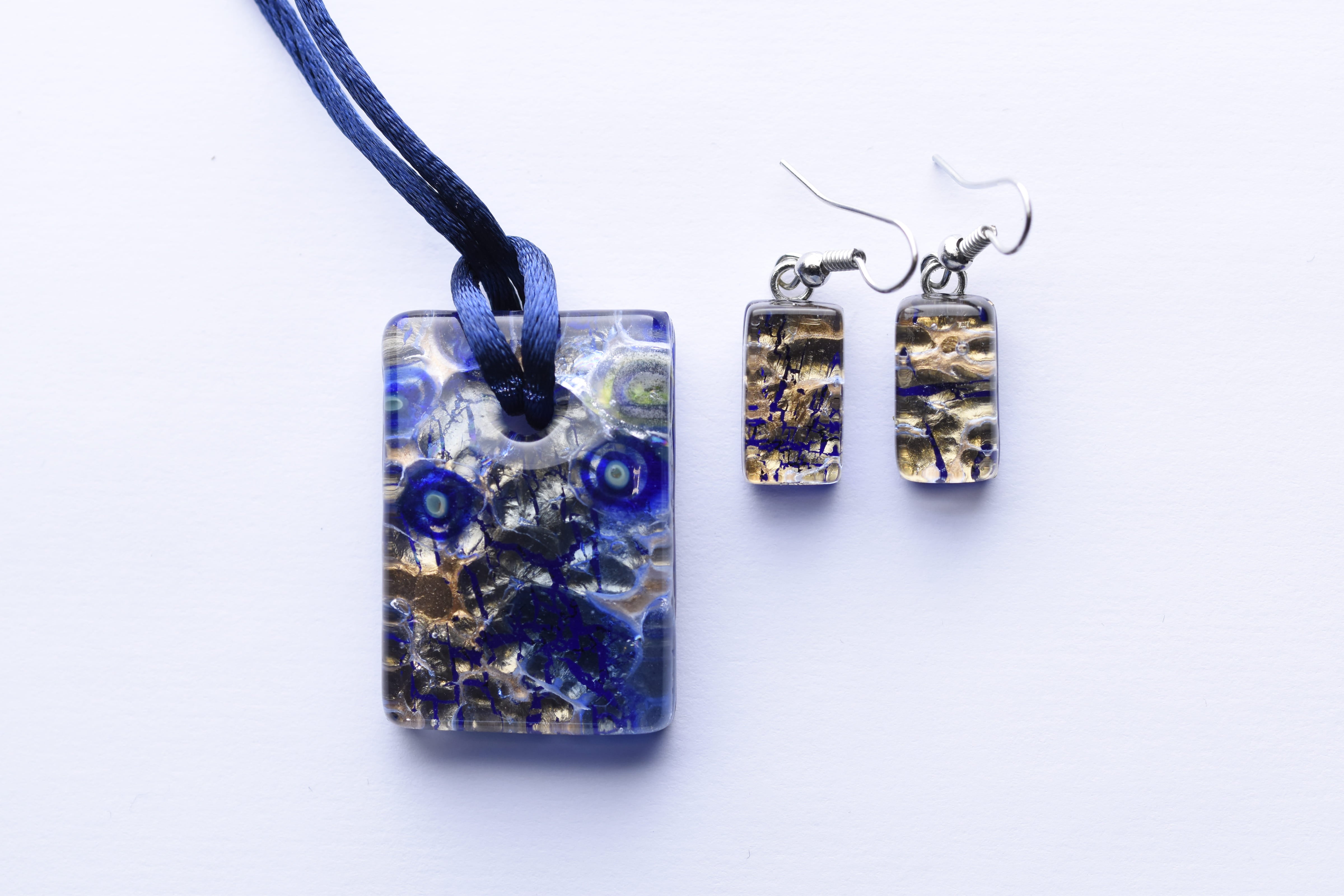 Kézzel készített muranoi üveg ékszer szett