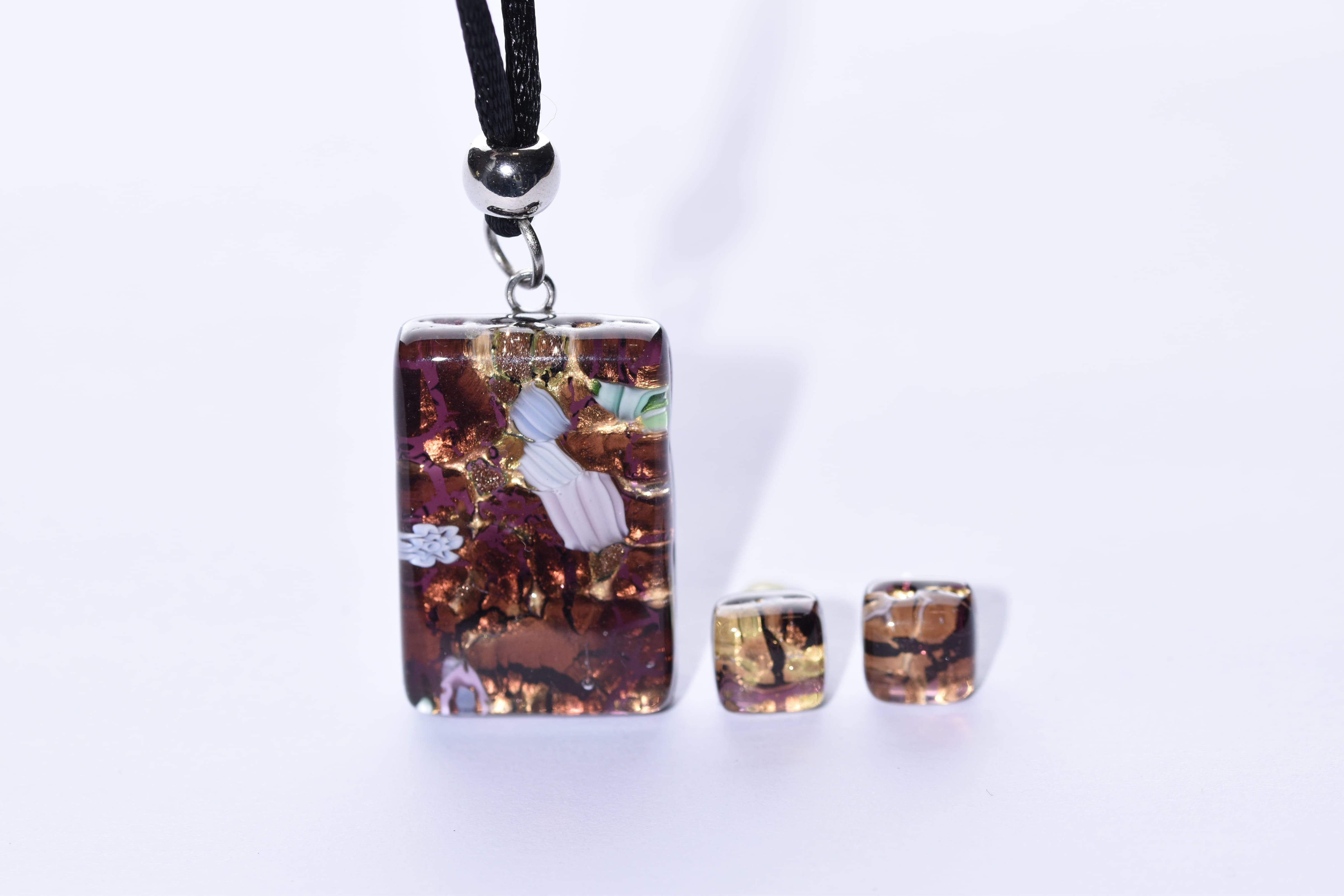 Kézzel készített muranoi üveg ékszer szett