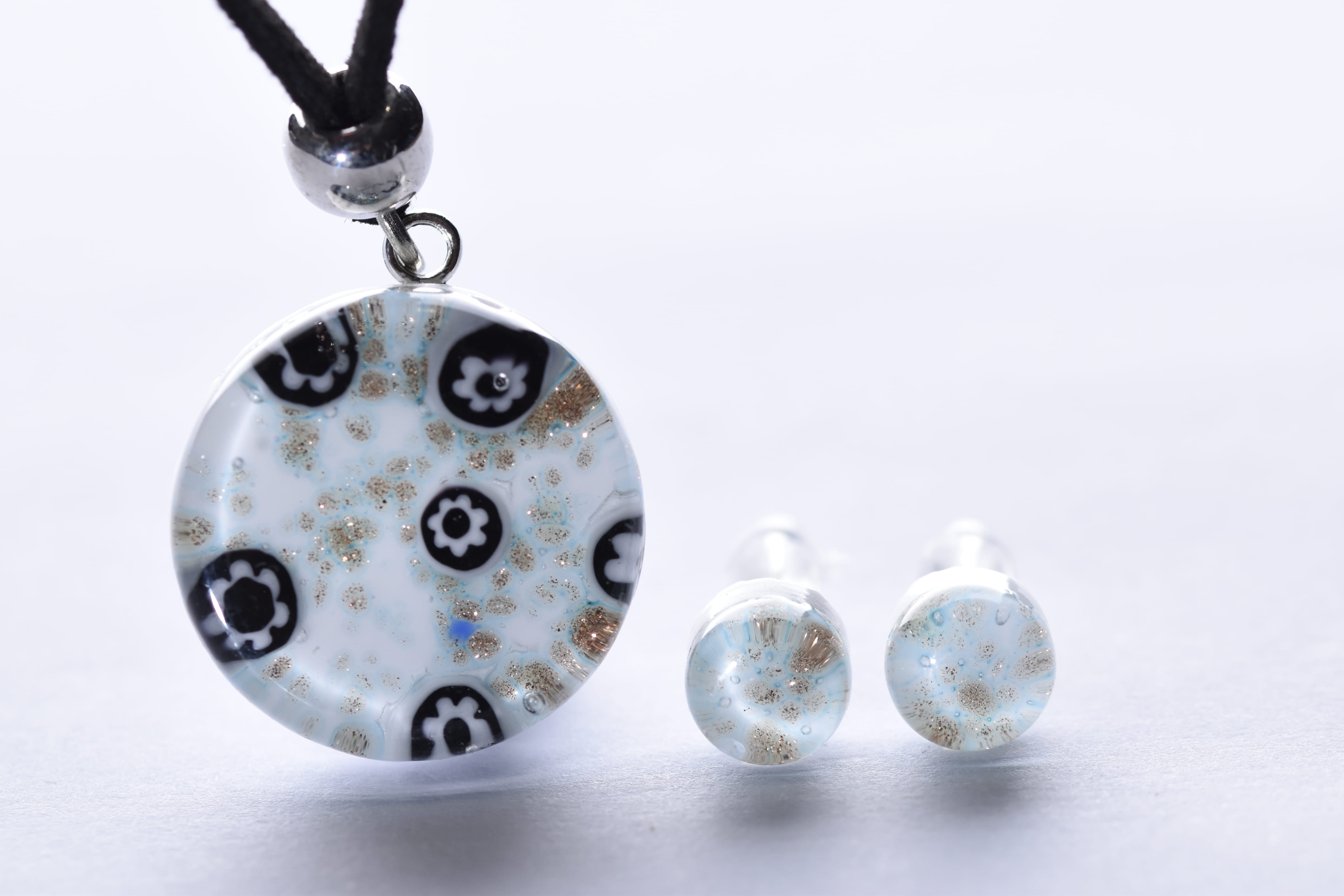 Kézzel készített muranoi üveg ékszer szett