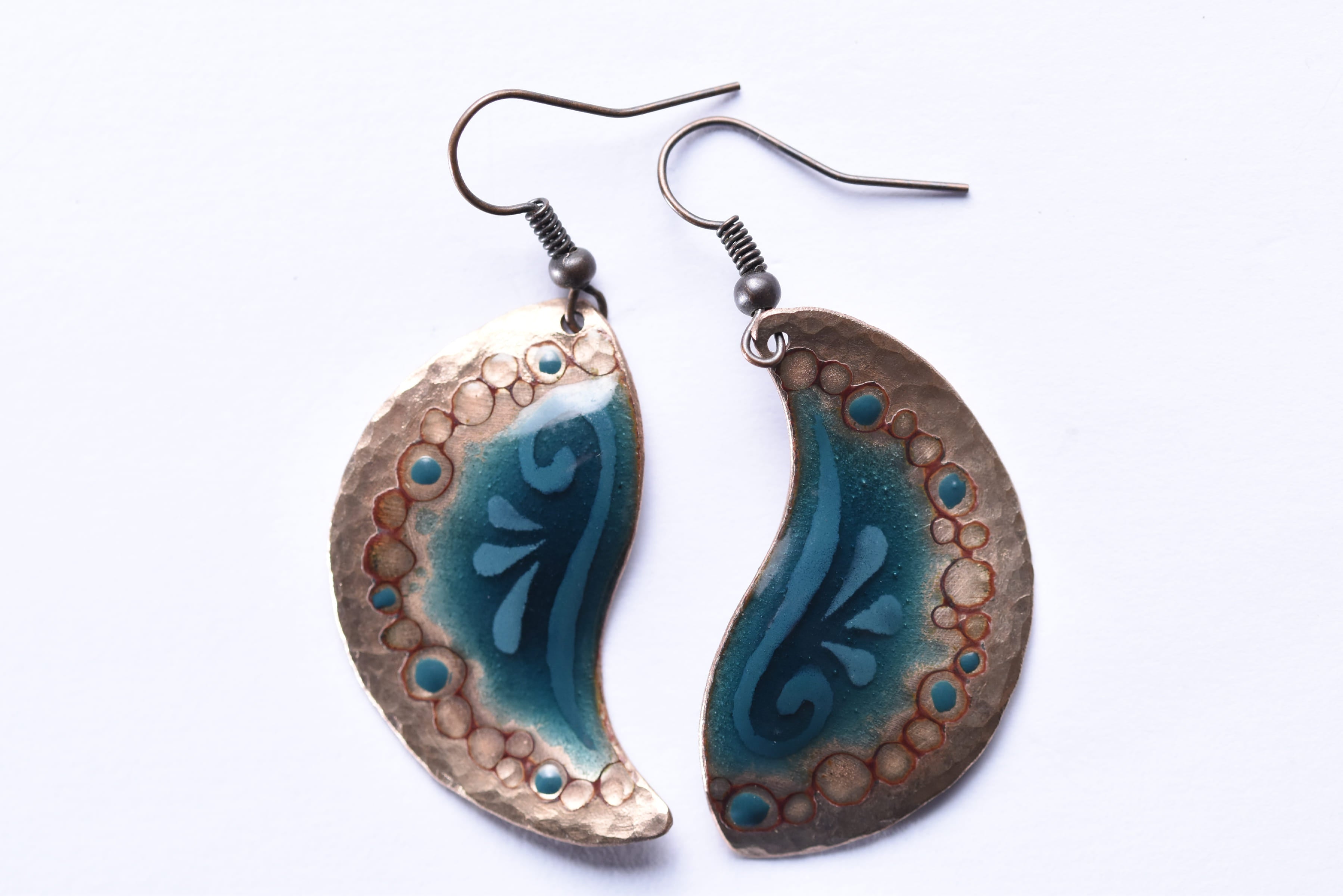 Iparművész tűzzománc fülbevaló