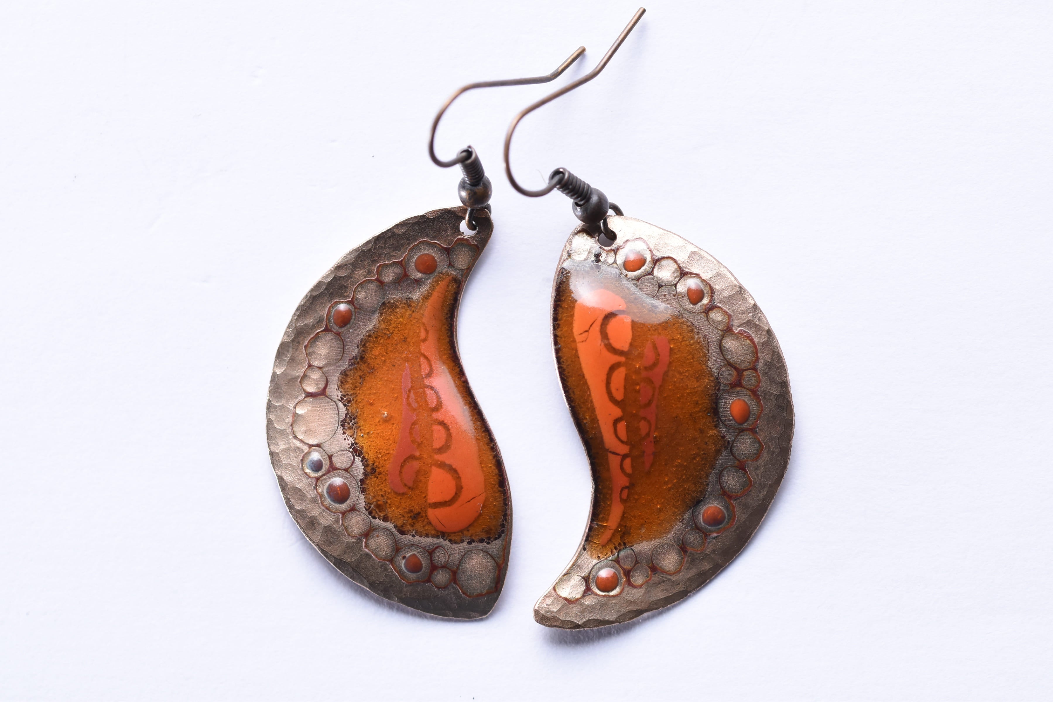 Iparművész tűzzománc fülbevaló