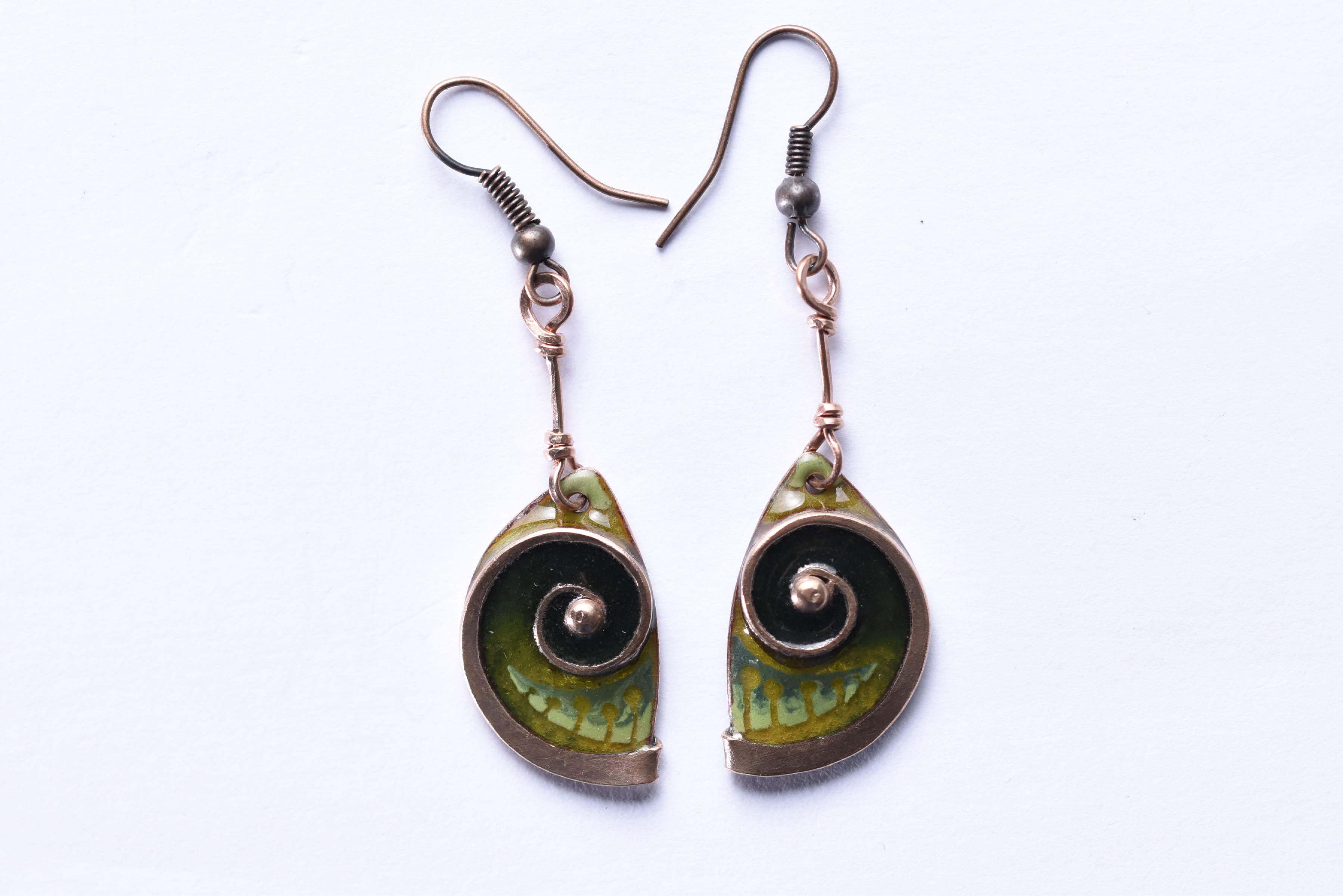 Iparművész tűzzománc fülbevaló