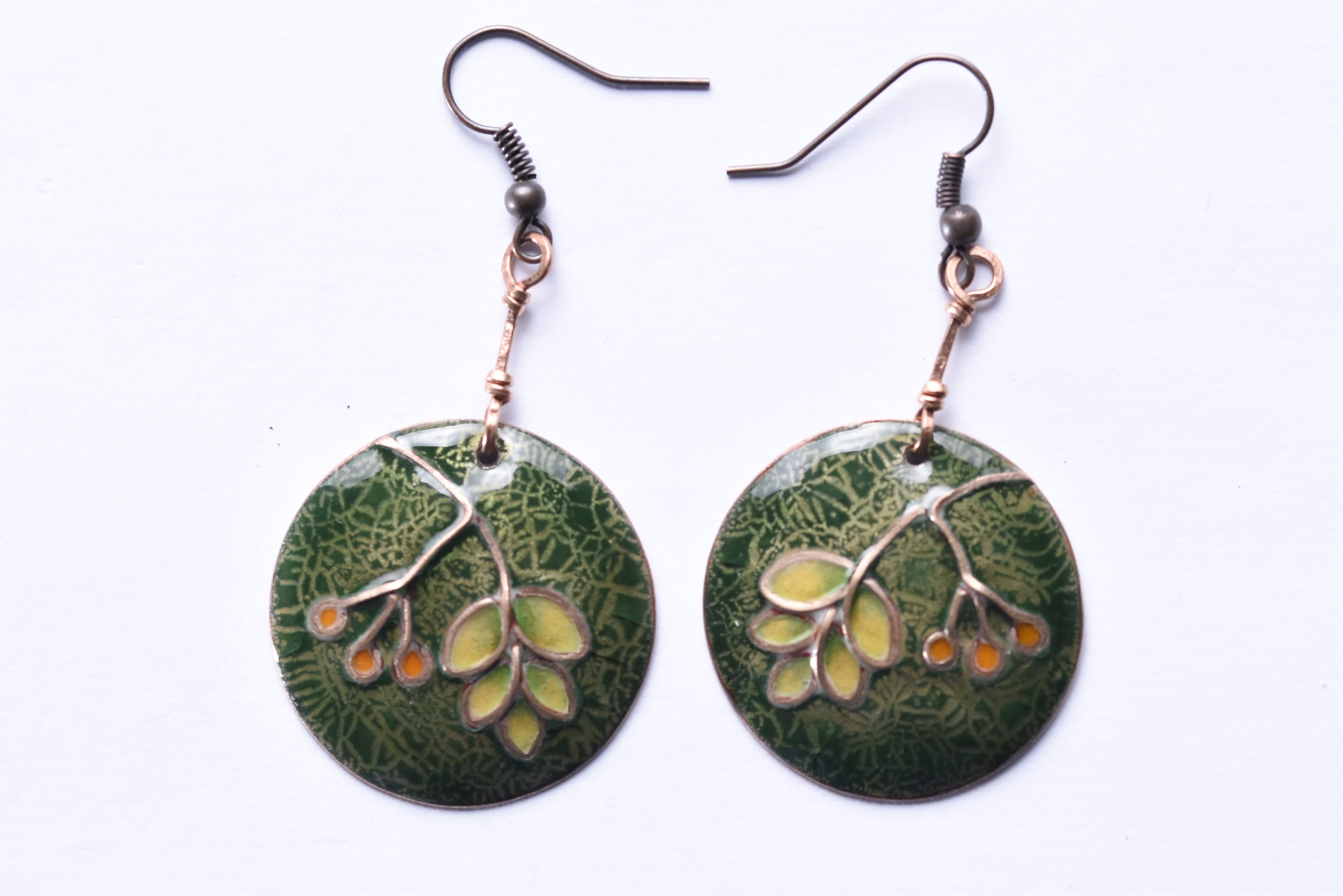 Iparművész tűzzománc fülbevaló