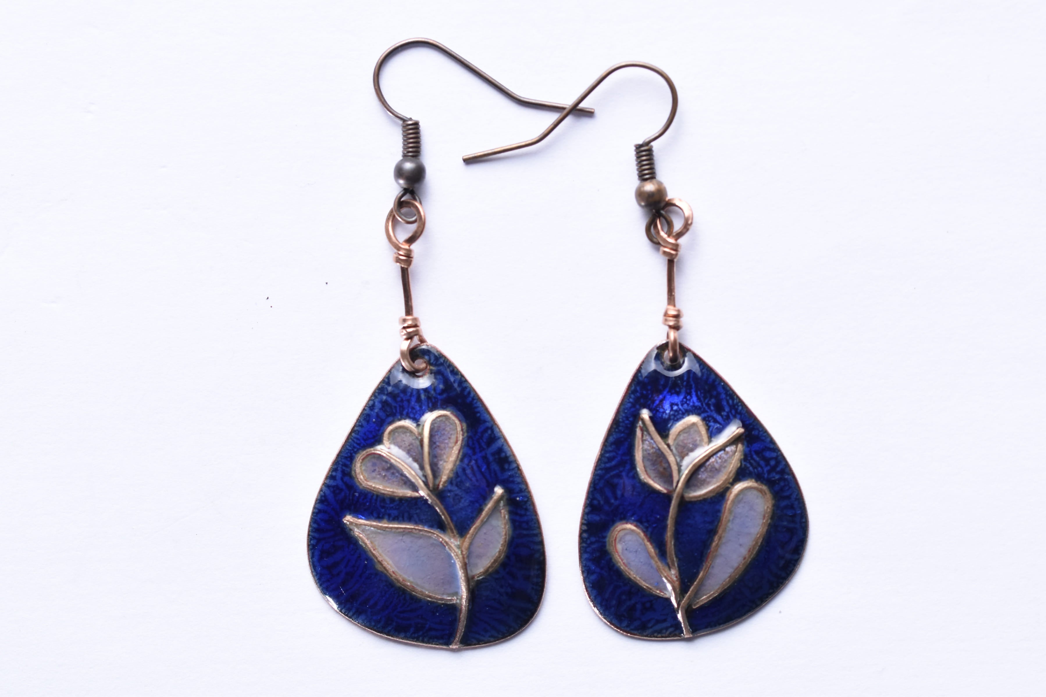 Iparművész tűzzománc fülbevaló