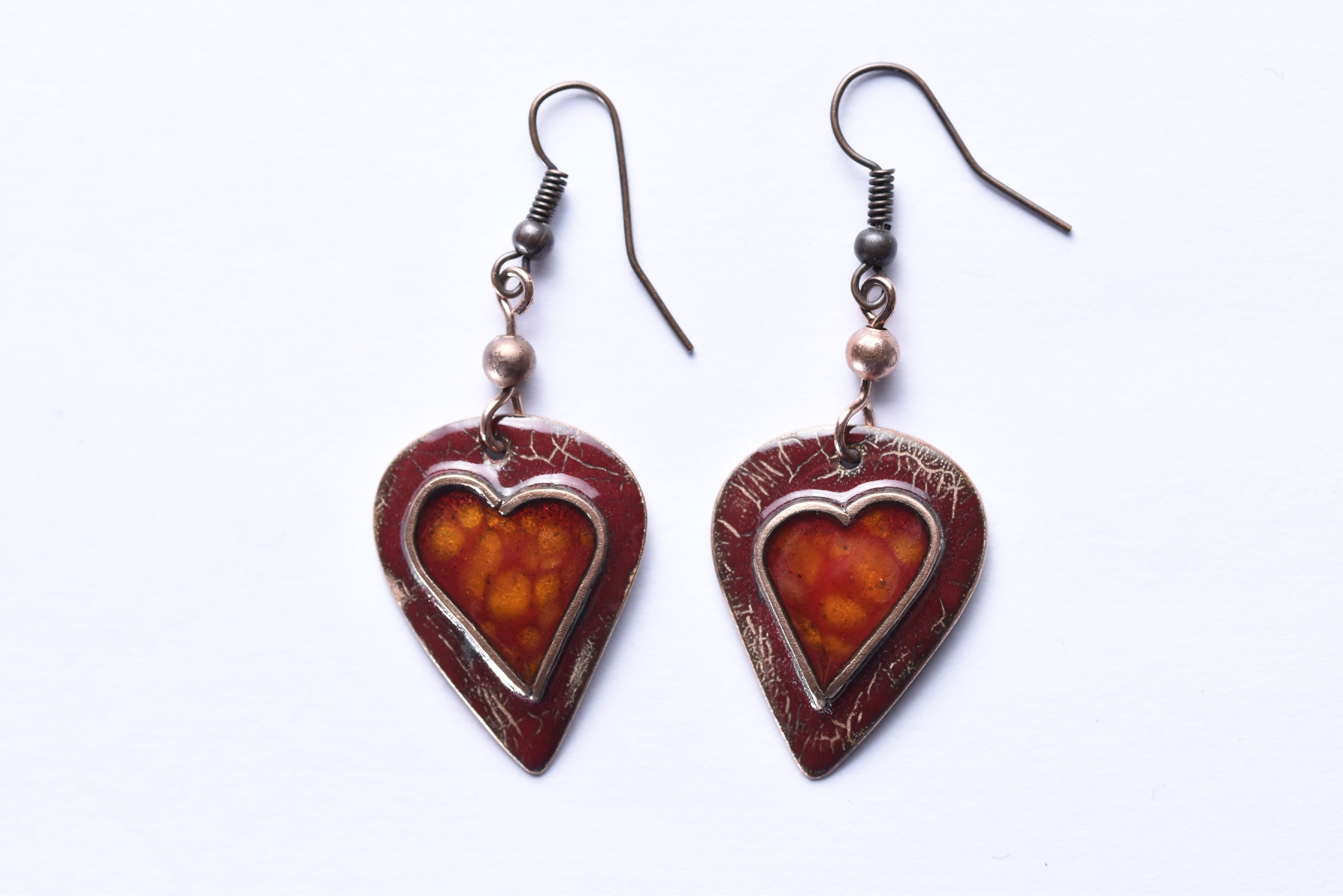 Iparművész tűzzománc fülbevaló