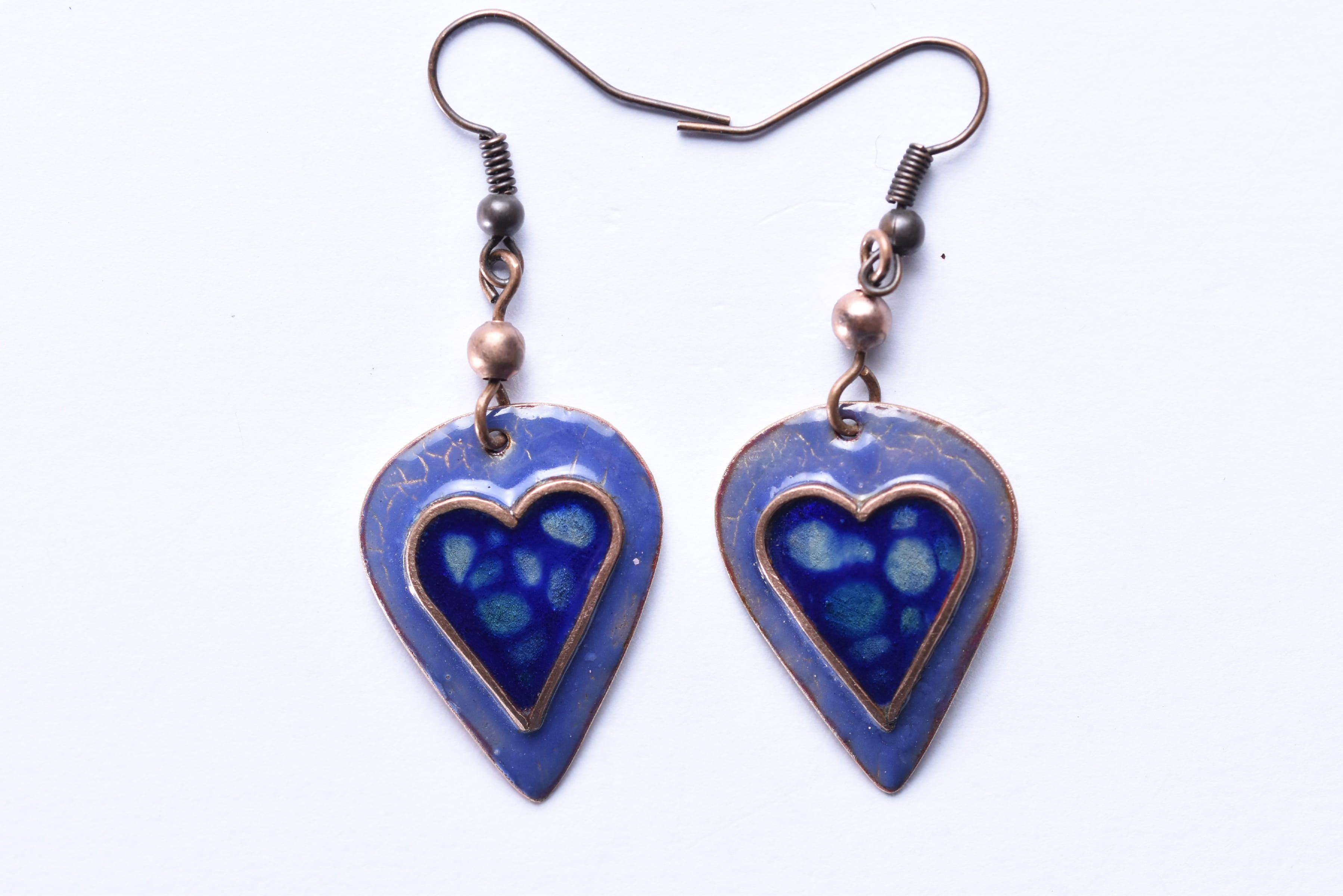 Iparművész tűzzománc fülbevaló