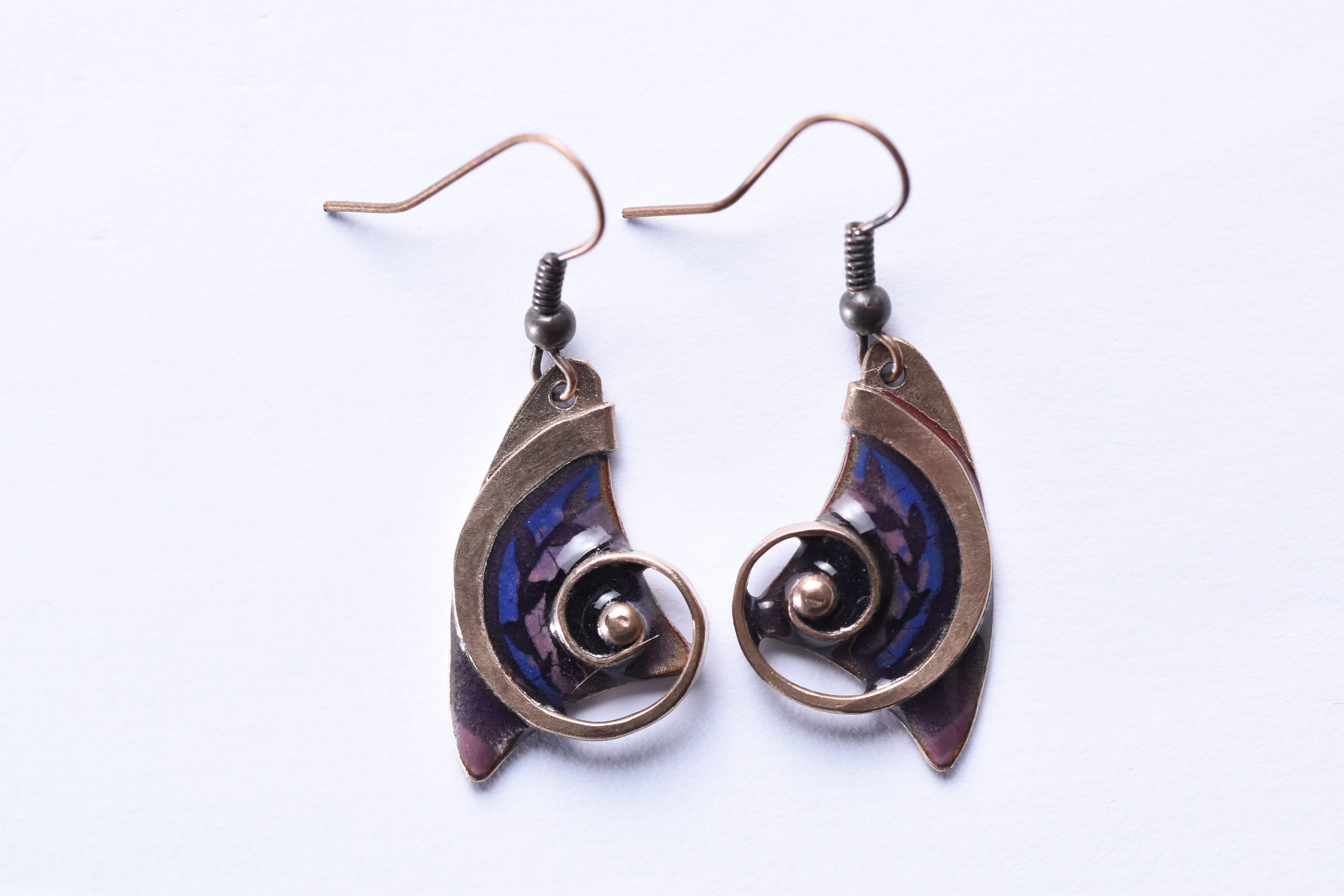 Iparművész tűzzománc fülbevaló