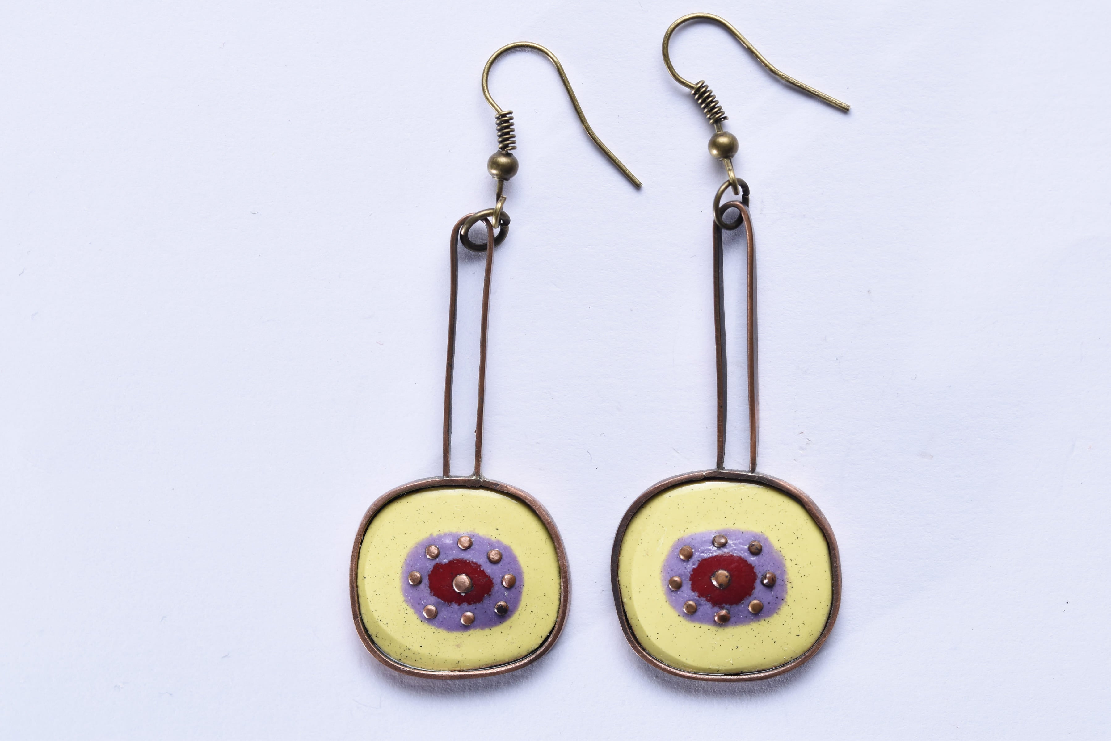 Iparművész tűzzománc fülbevaló